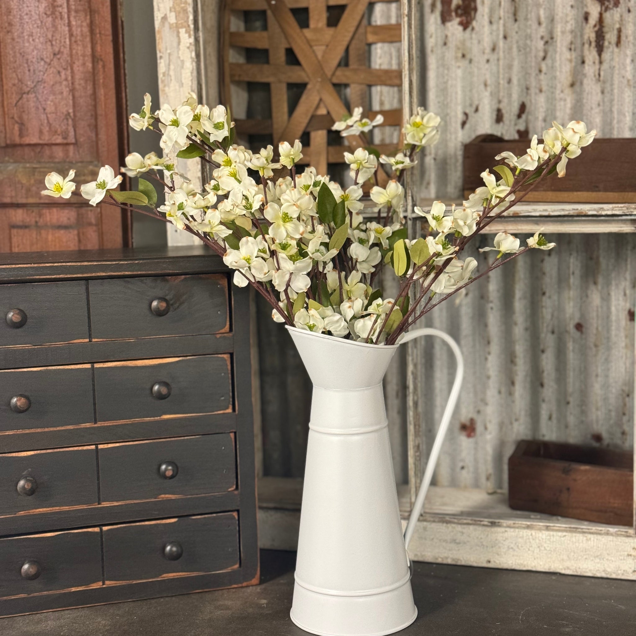 White Dogwood Flowers - Set of 5