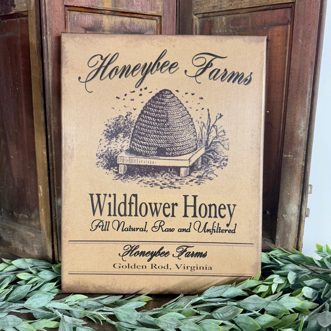 Honey Bee Farms Wildflower Honey - Canvas Sign
