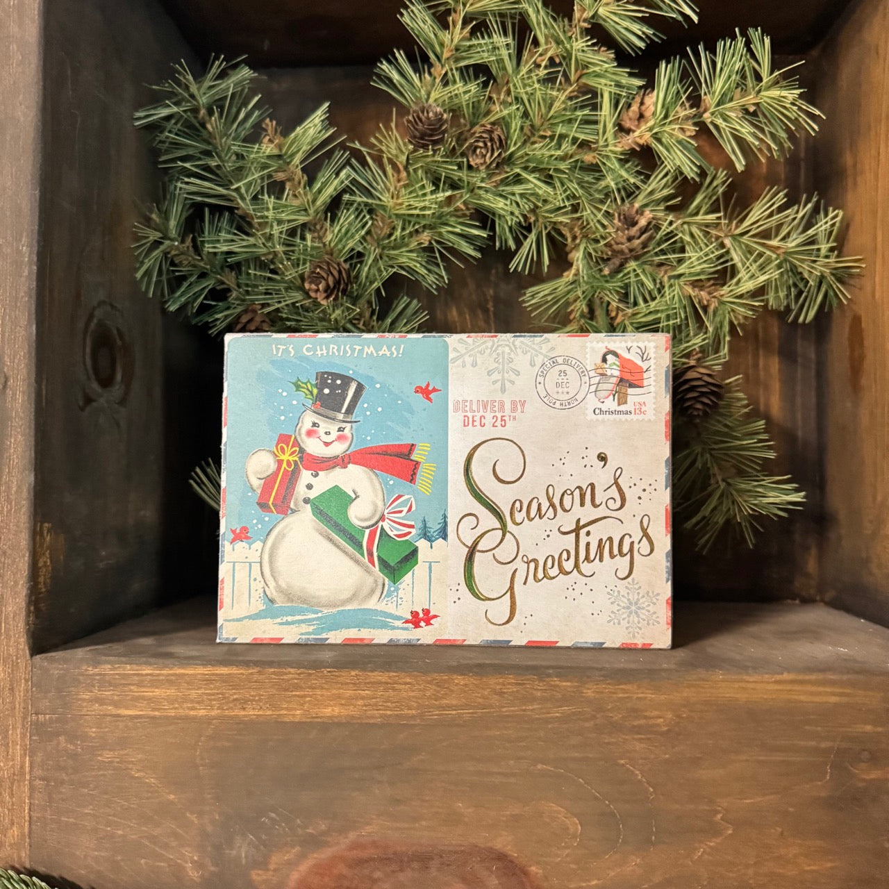 Frosty Wishes - Wooden Postcard