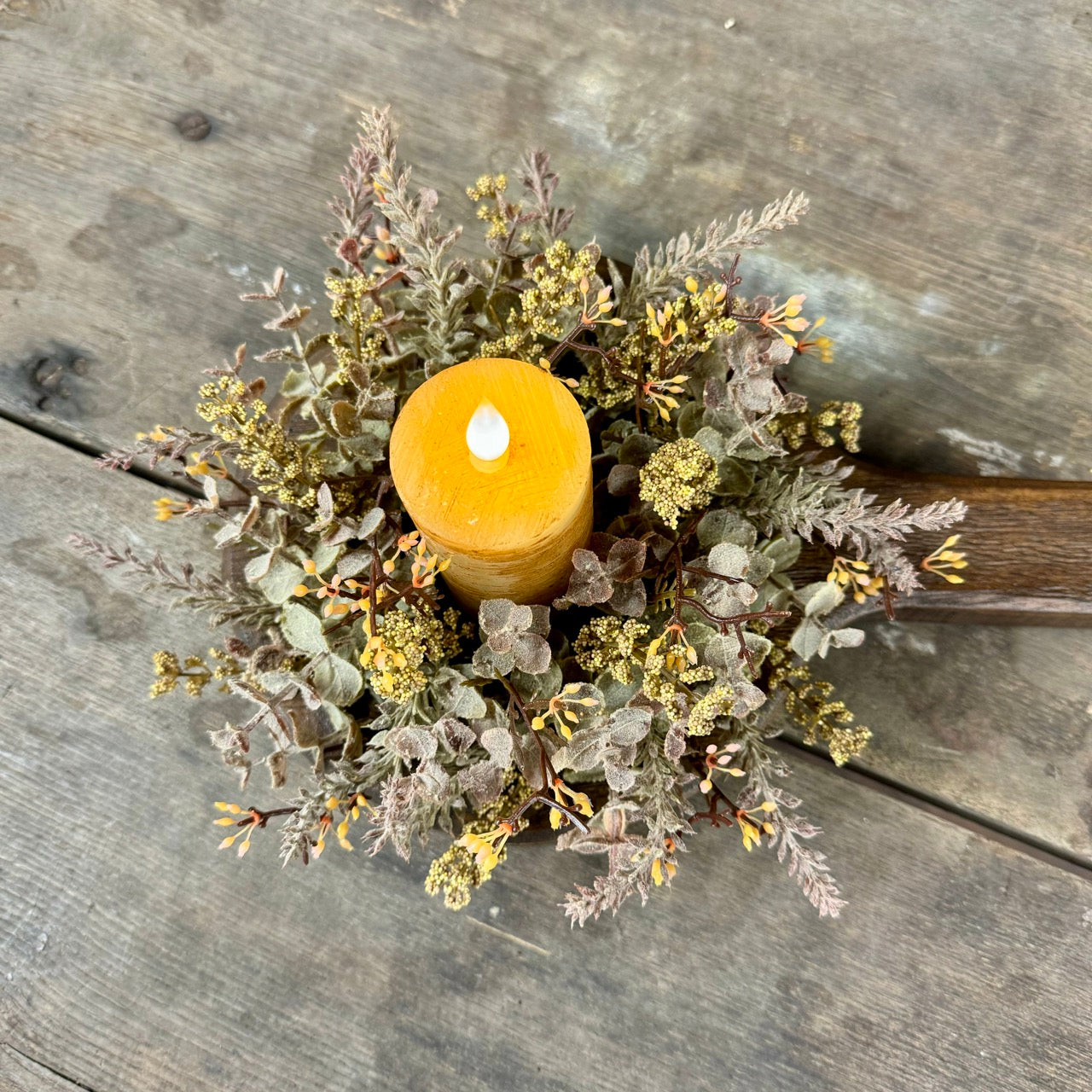 Rustic Fall Candle Ring - Set of 2