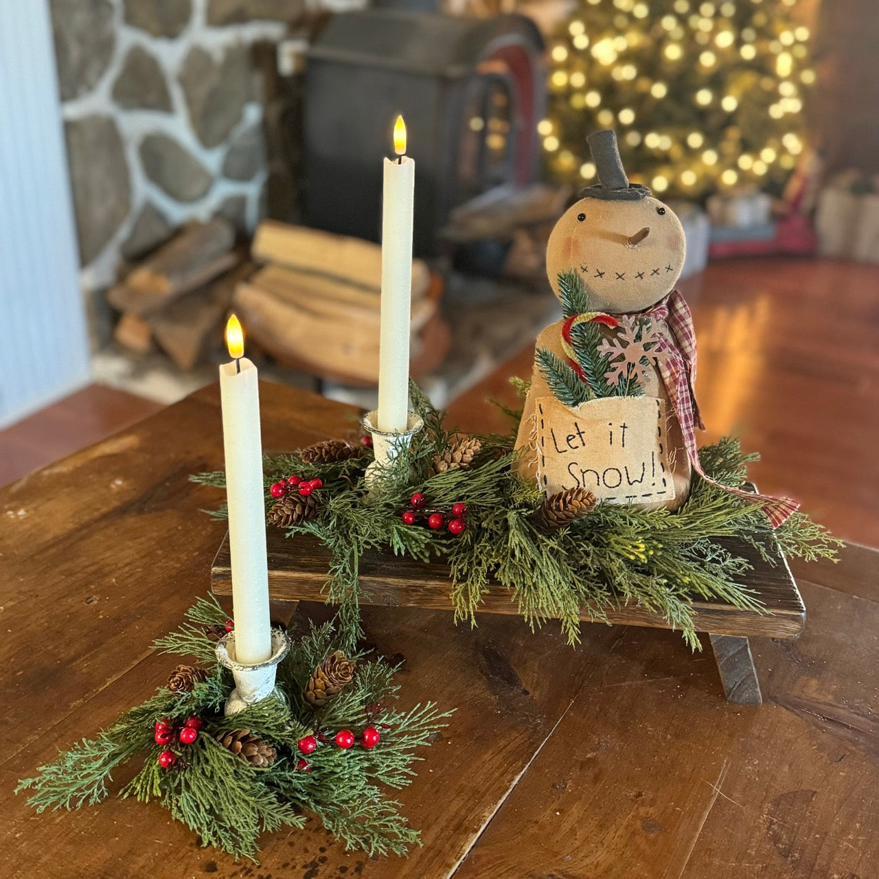 Ivory Realistic Taper Candles Set w/FREE Remote