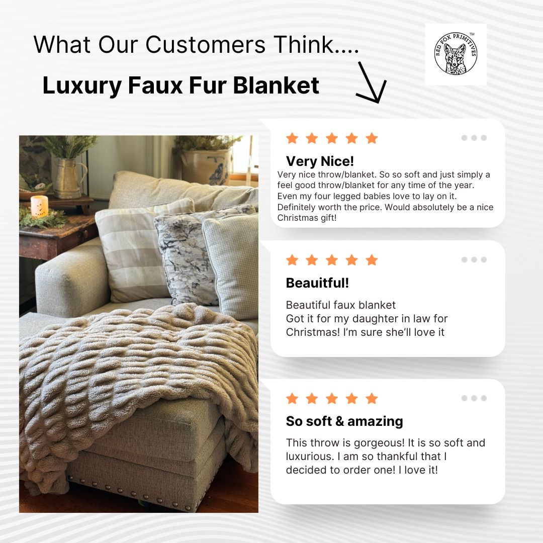 Heirloom Soft Tan Throw – Luxury Faux Fur Blanket