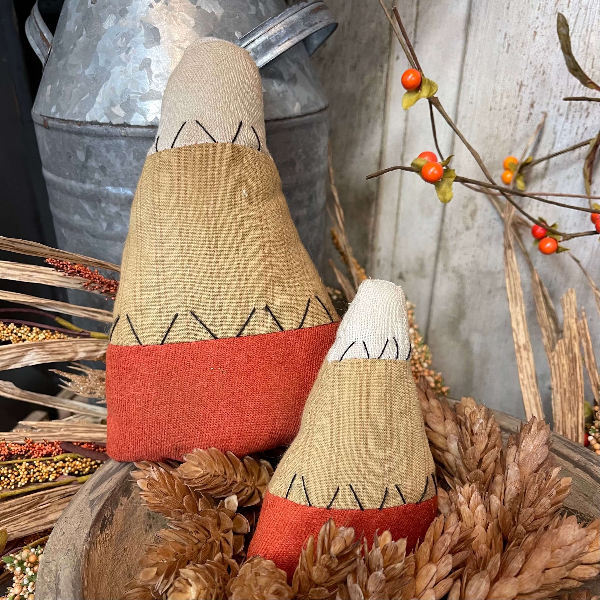 Candy Corn - Set of 2 Fabric Decoration
