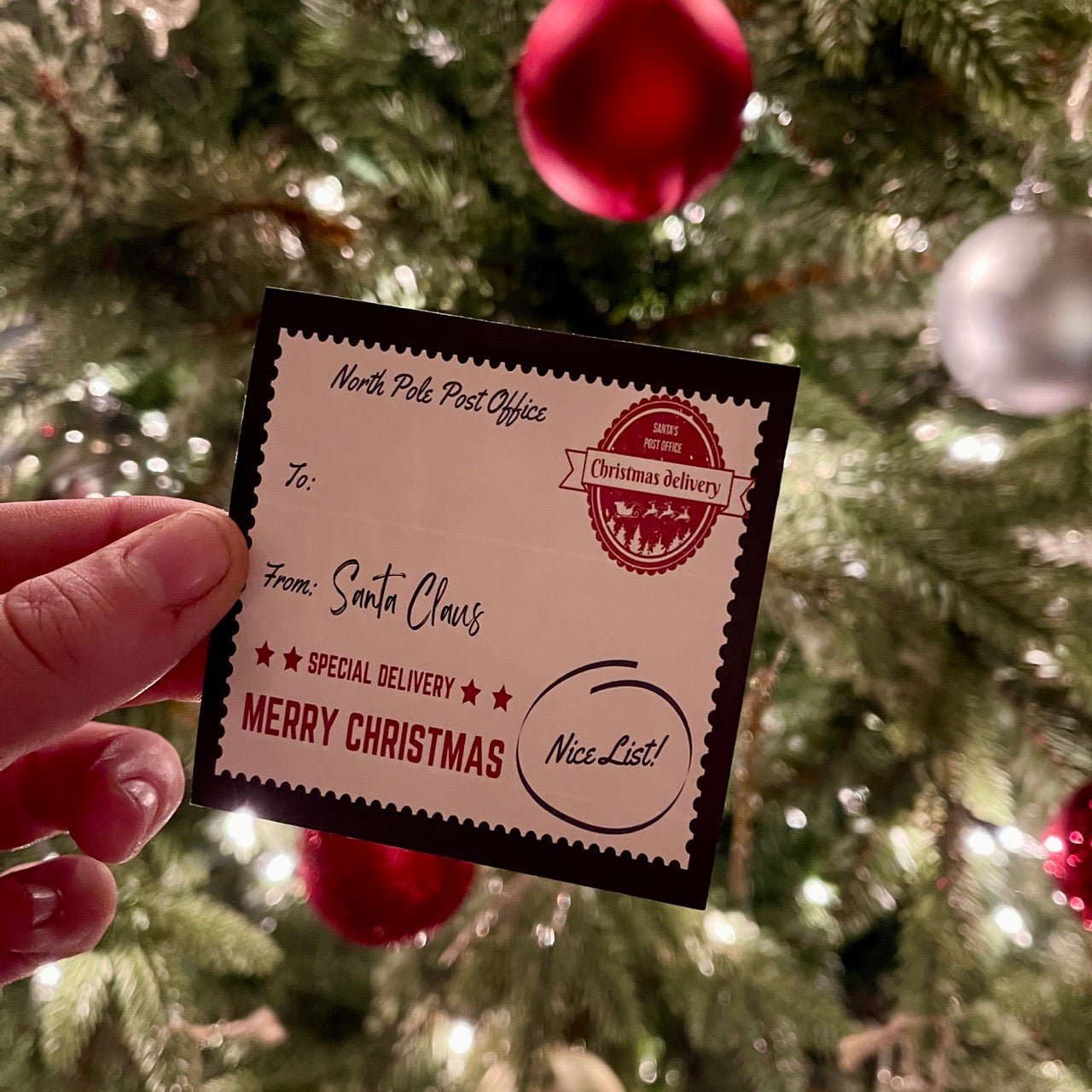 North Pole Post Office Delivery Labels from Santa