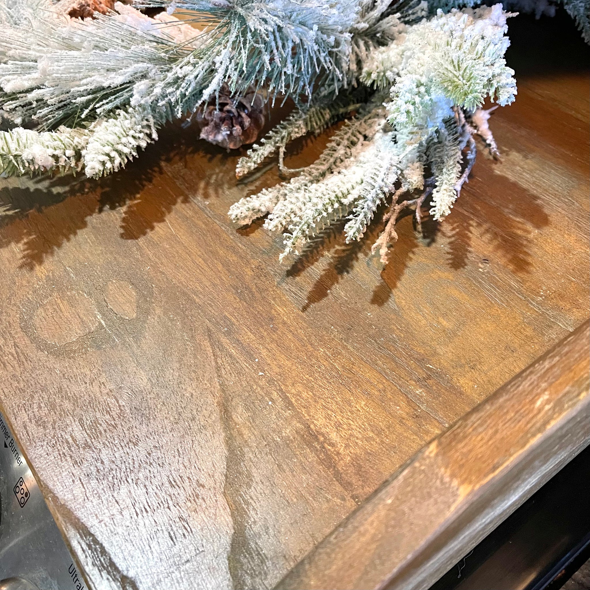 Stove Top Cover | Wood Serving Tray | Noodle Board | Rustic Brown