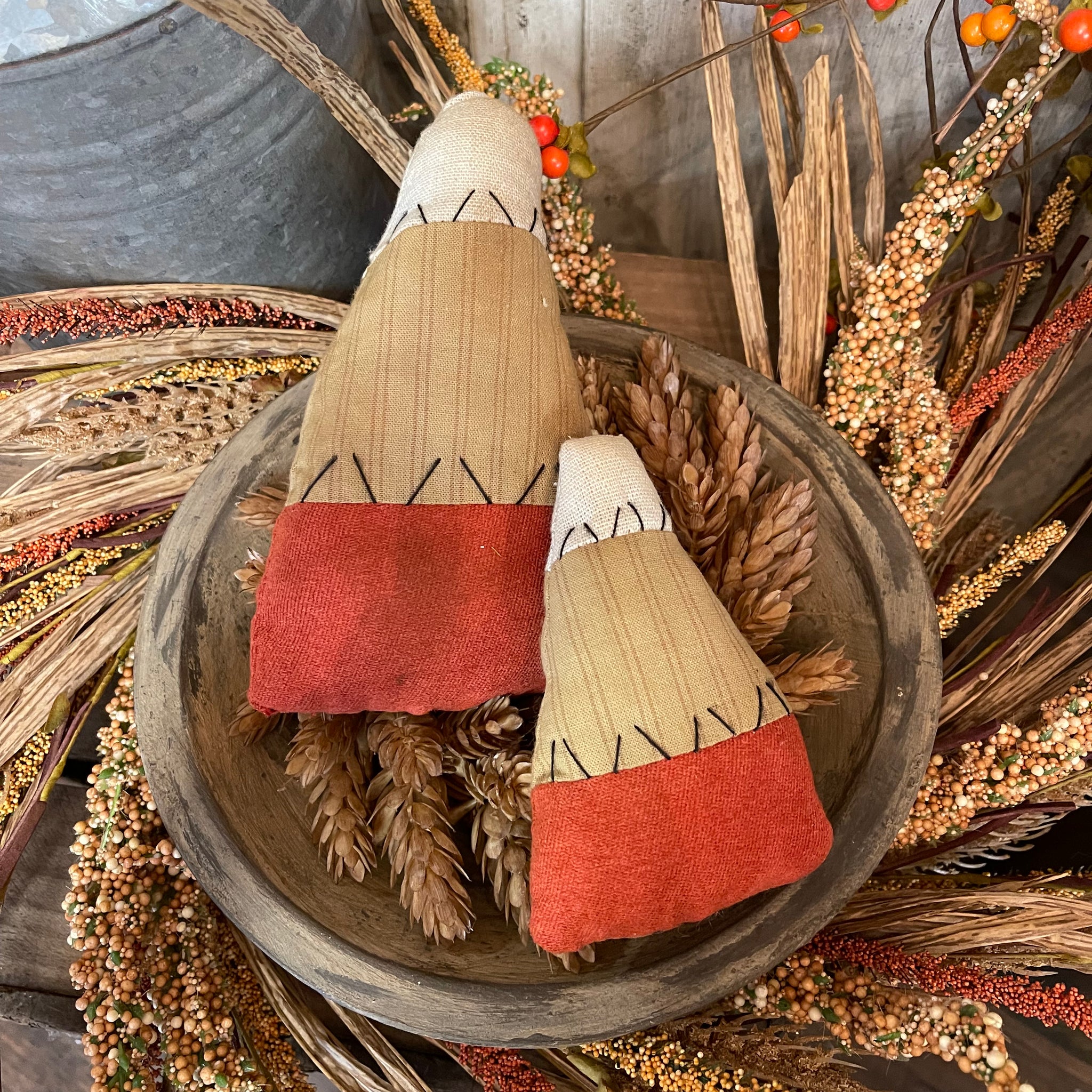 Candy Corn - Set of 2 Fabric Decoration