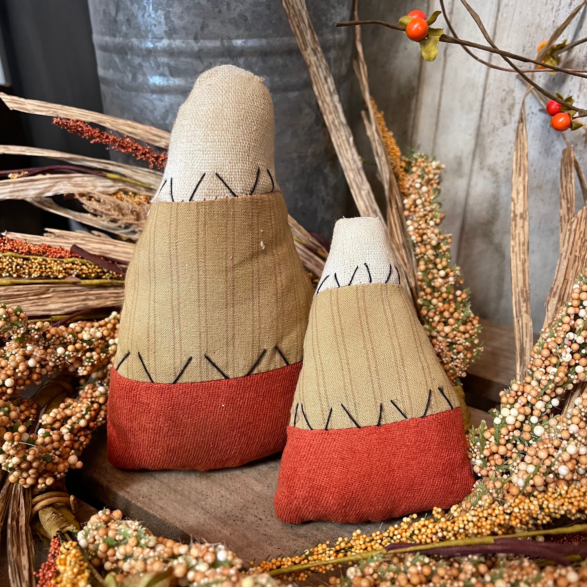 Candy Corn - Set of 2 Fabric Decoration