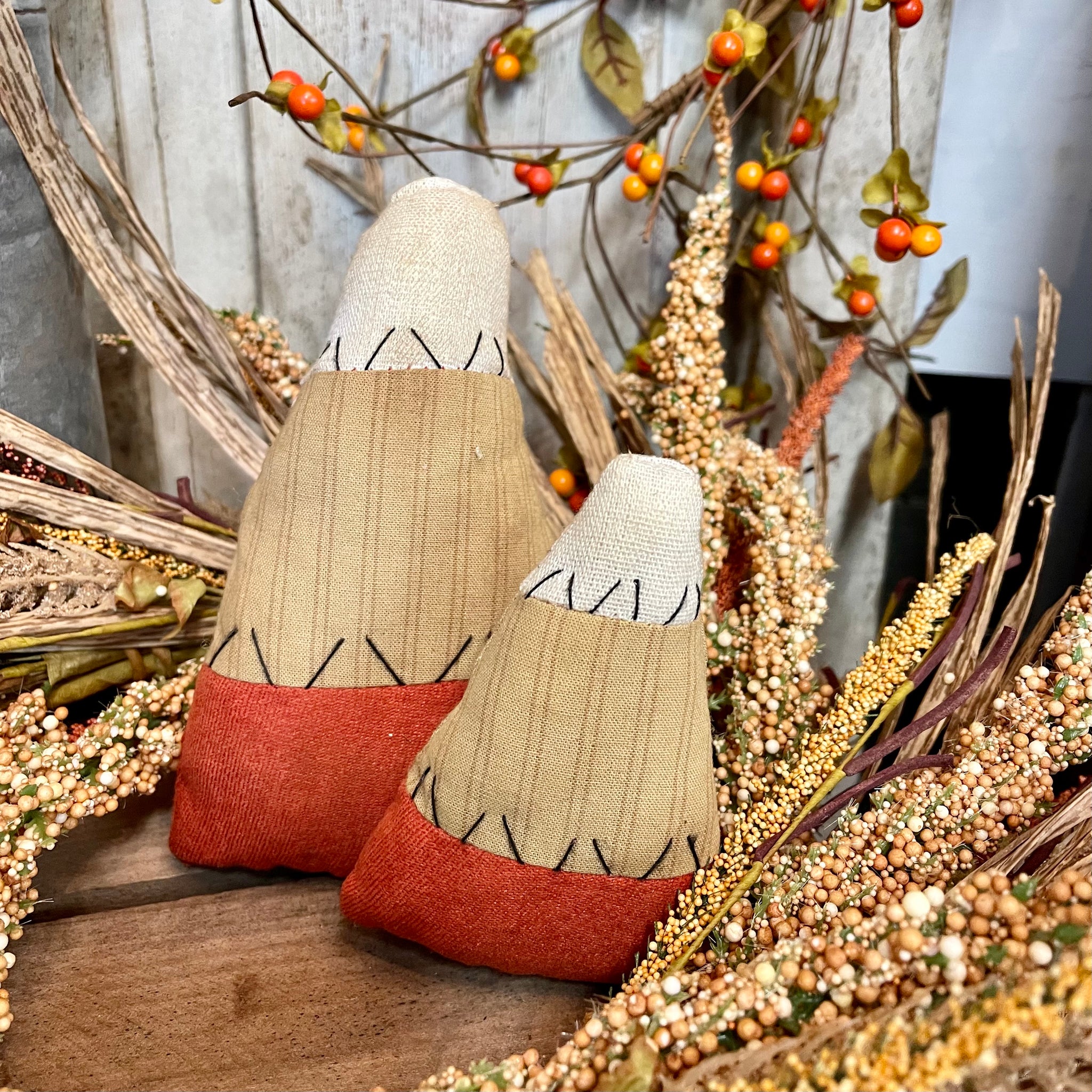 Candy Corn - Set of 2 Fabric Decoration