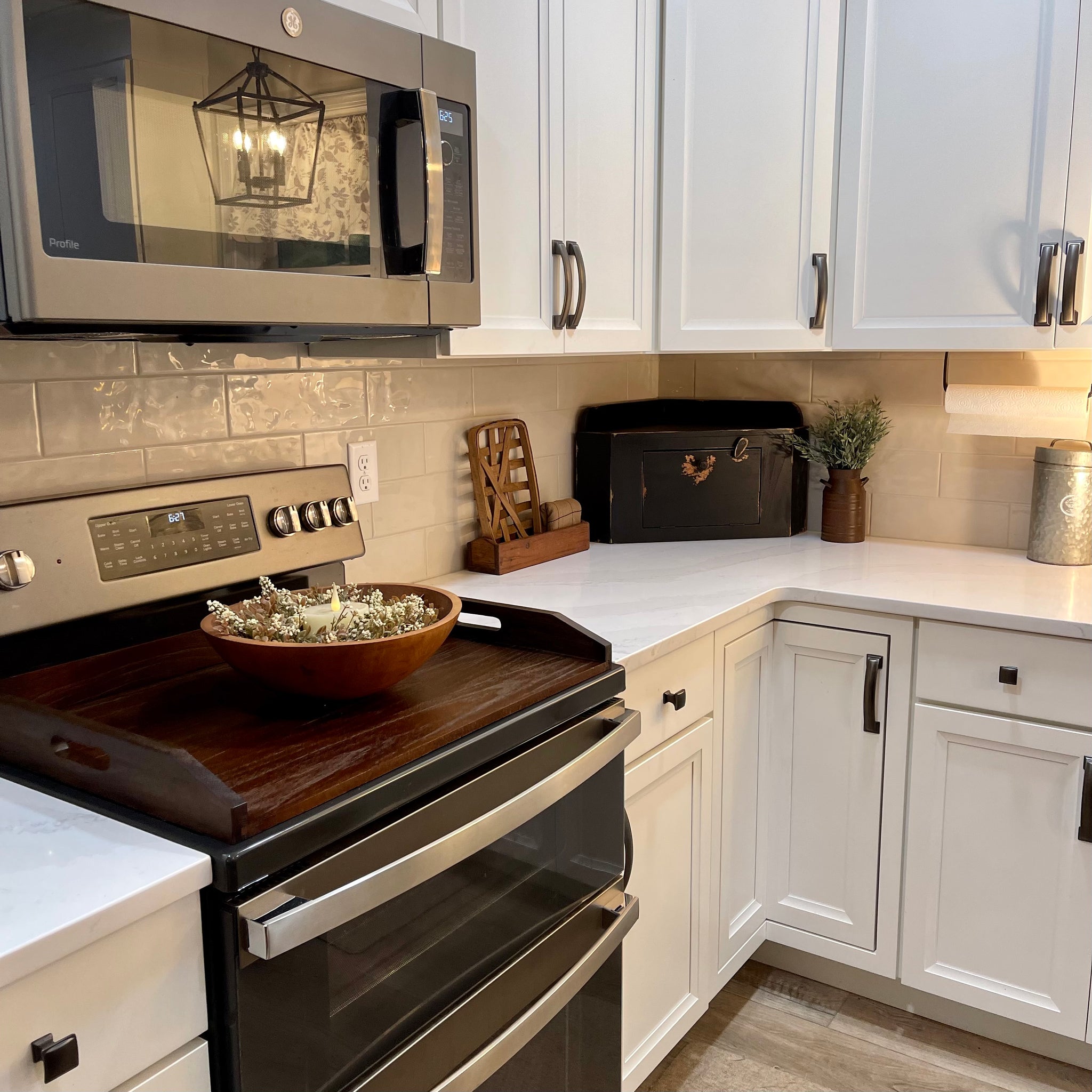 Countertop Corner Cupboard | Rustic Black | Farmhouse Kitchen Decor| Limited Edition Color