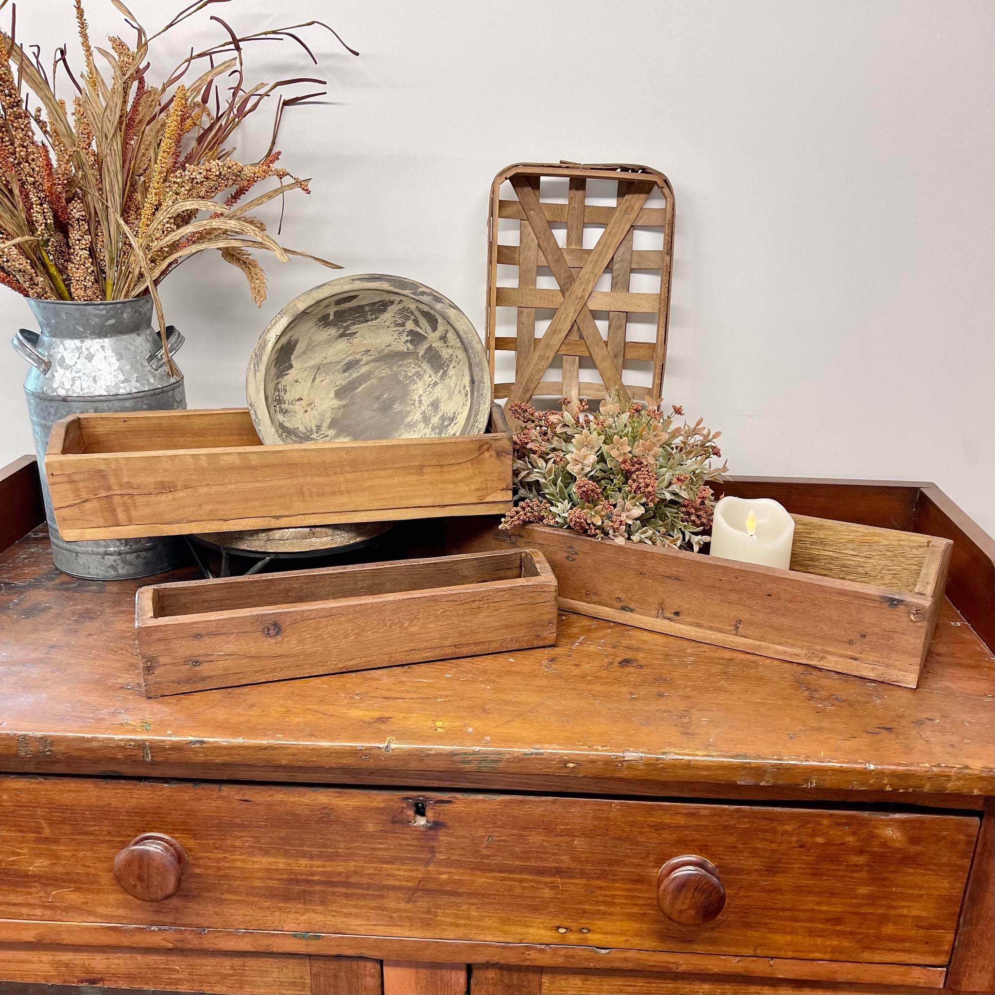 Reclaimed Wooden Boxes | Set of 3 w/ FREE Floral!