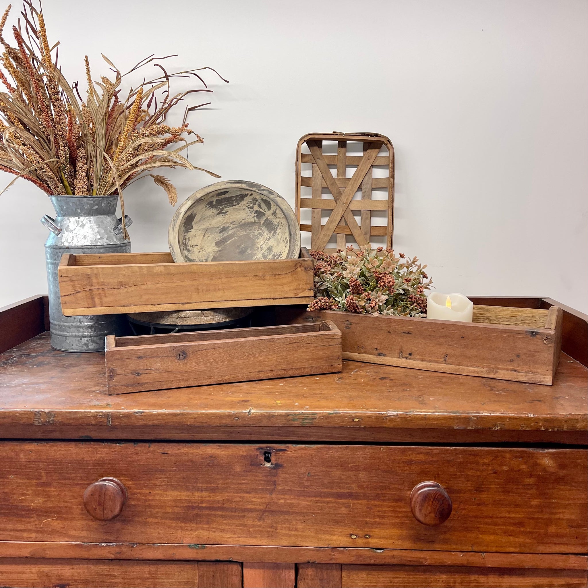 Reclaimed Wooden Boxes | Set of 3 w/ FREE Floral!