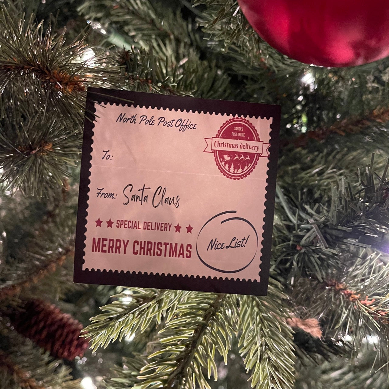North Pole Post Office Delivery Labels from Santa