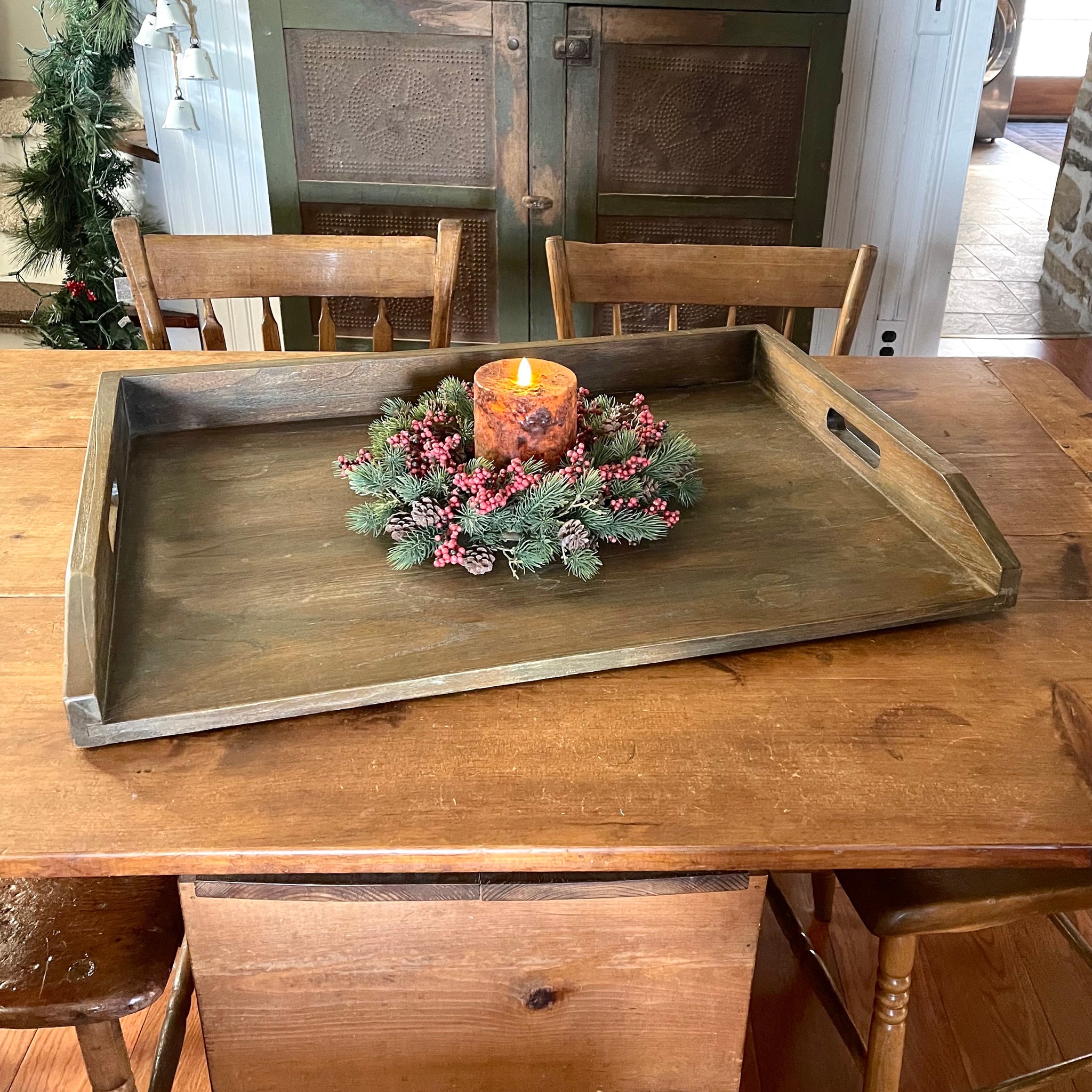 Stove Top Cover | Wood Serving Tray | Noodle Board | Rustic Brown
