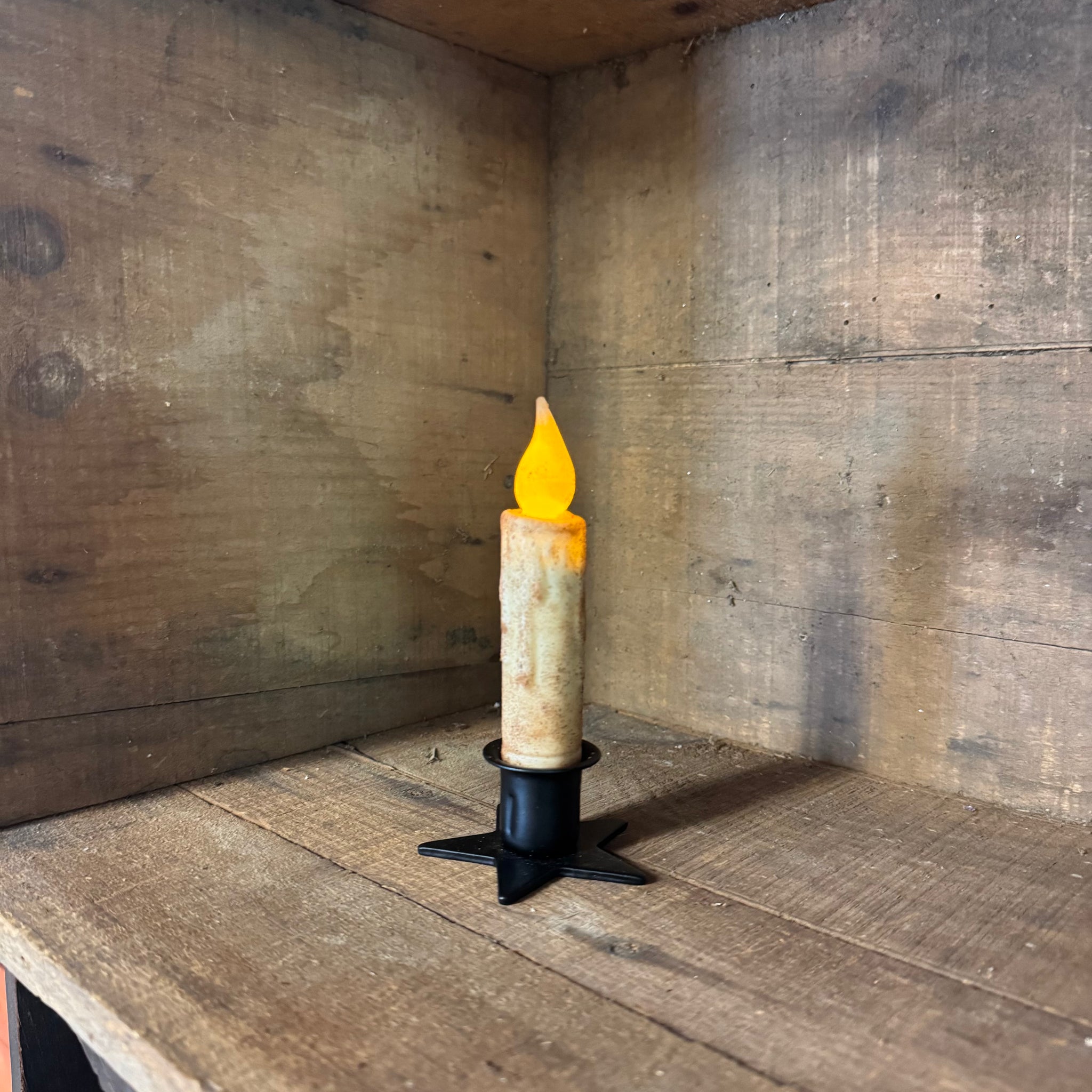 4" Timer Taper Candle - Primitive Cream