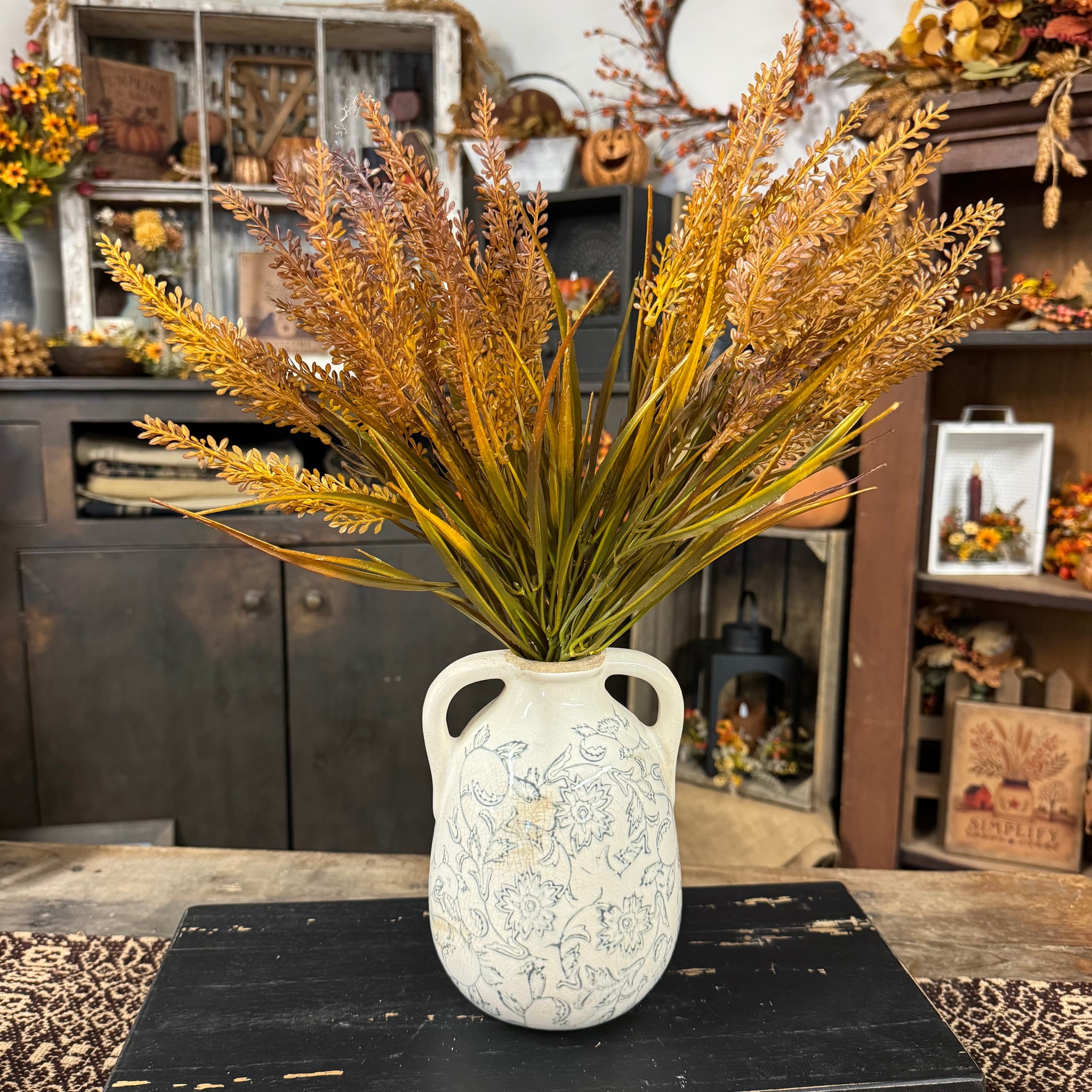 Rusty Brown Heather Bush - Set of 2