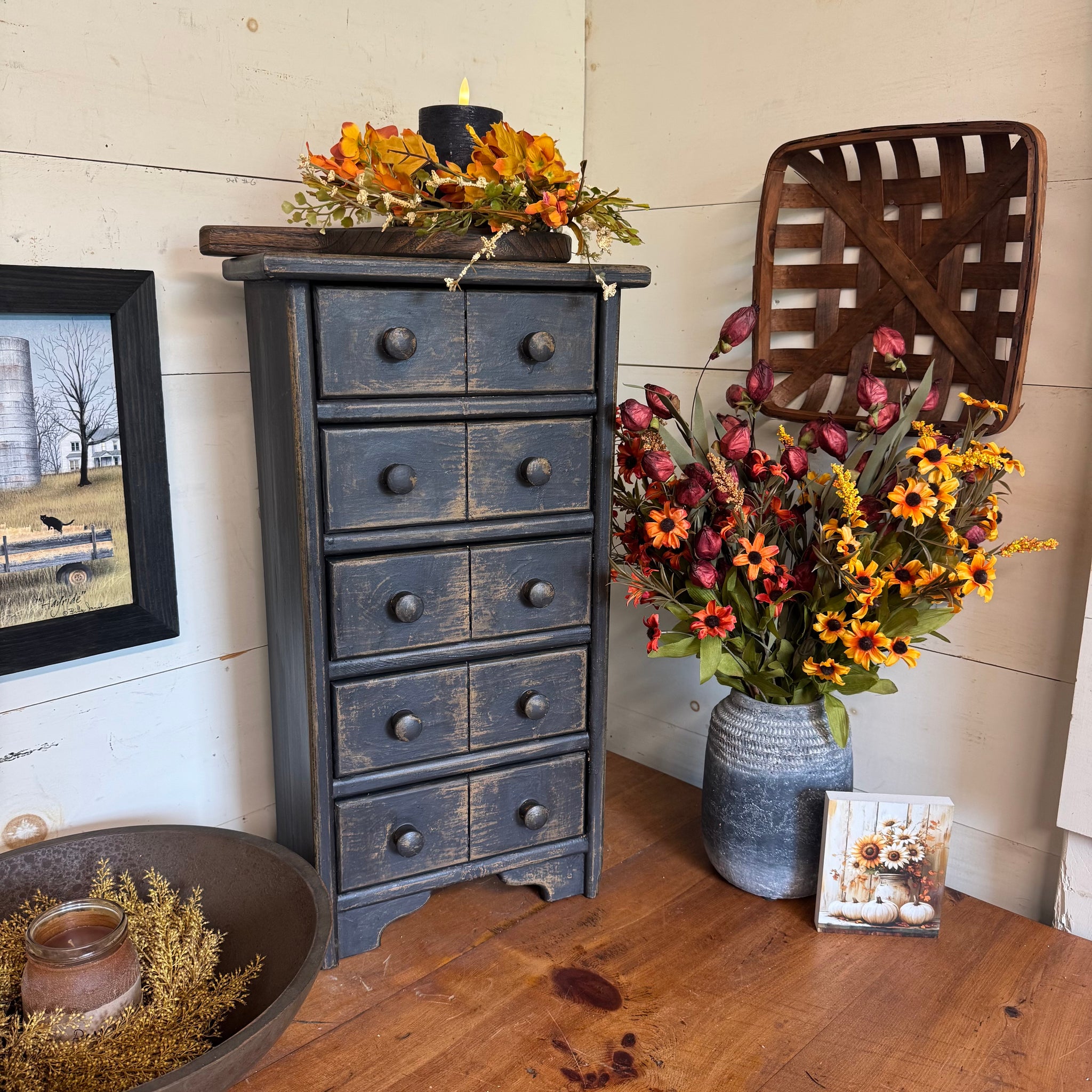 Mercantile Drawer Cabinet - Primitive Black