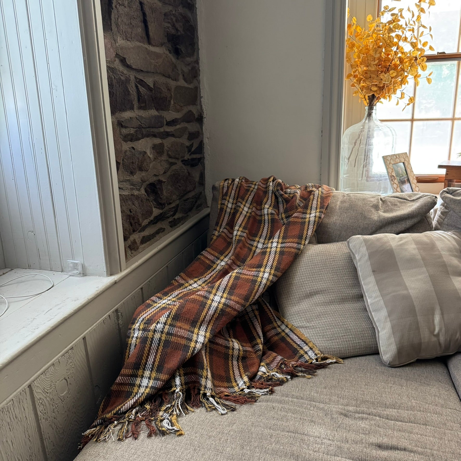 Plaid Fall Throw Blanket