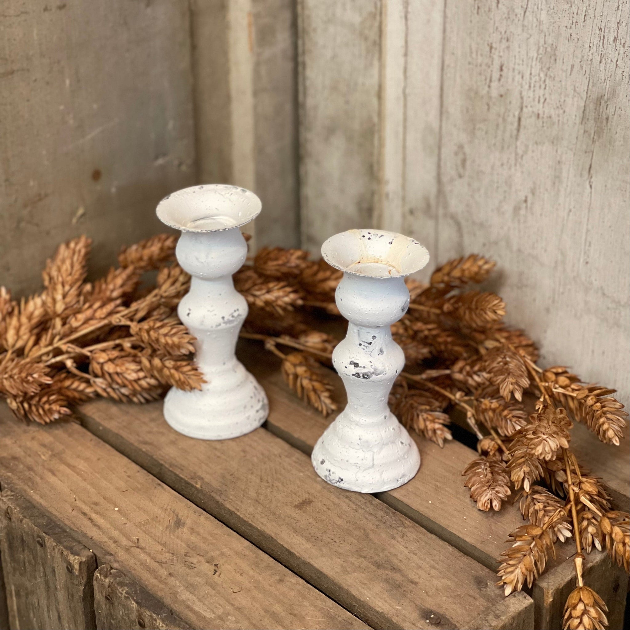 5.5" Rustic White Candle Holders | Set of 2 Country, Country Decor, Country Home, Country Kitchen Decor, Everyday, Farmhouse Decor, Farmhouse Decorating, Home Accents, New, Primitive, Primitive Decor, Primitive Decorating, Spring 5.5" Rustic White Candle Holders | Set of 2 Country, Country Decor, Country Home, Country Kitchen Decor, Everyday, Farmhouse Decor, Farmhouse Decorating, Home Accents, New, Primitive, Primitive Decor, Primitive Decorating, Spring 