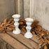 5.5" Rustic White Candle Holders | Set of 2