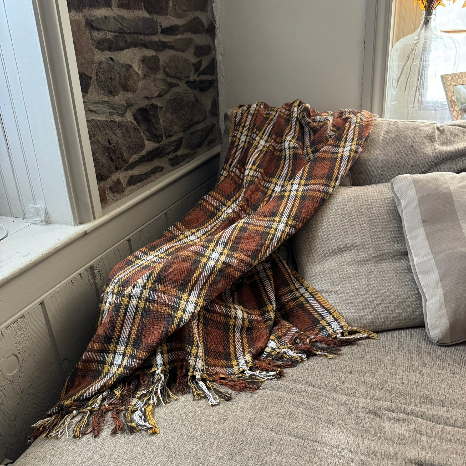 Plaid Fall Throw Blanket