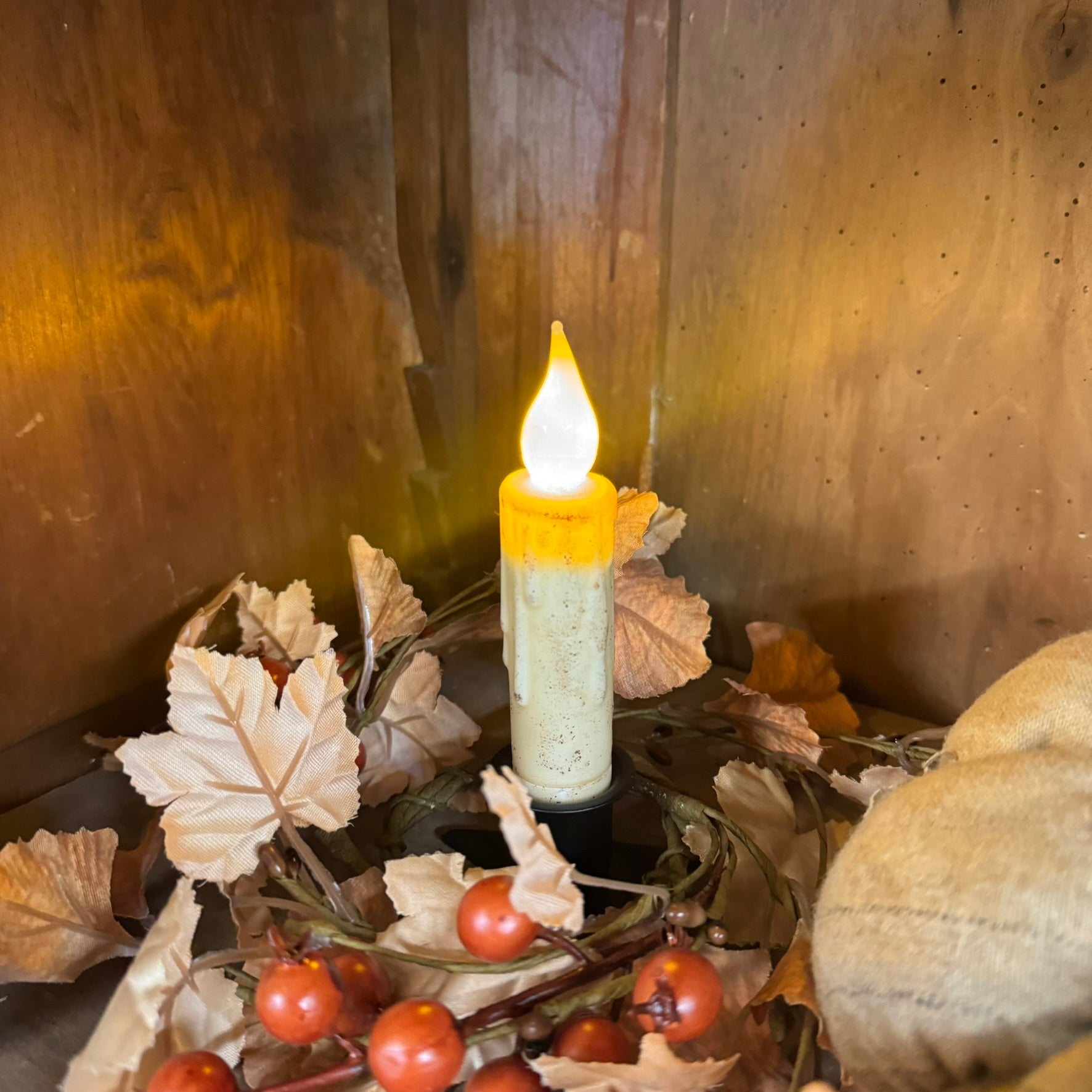 4" Timer Taper Candle - Primitive Cream