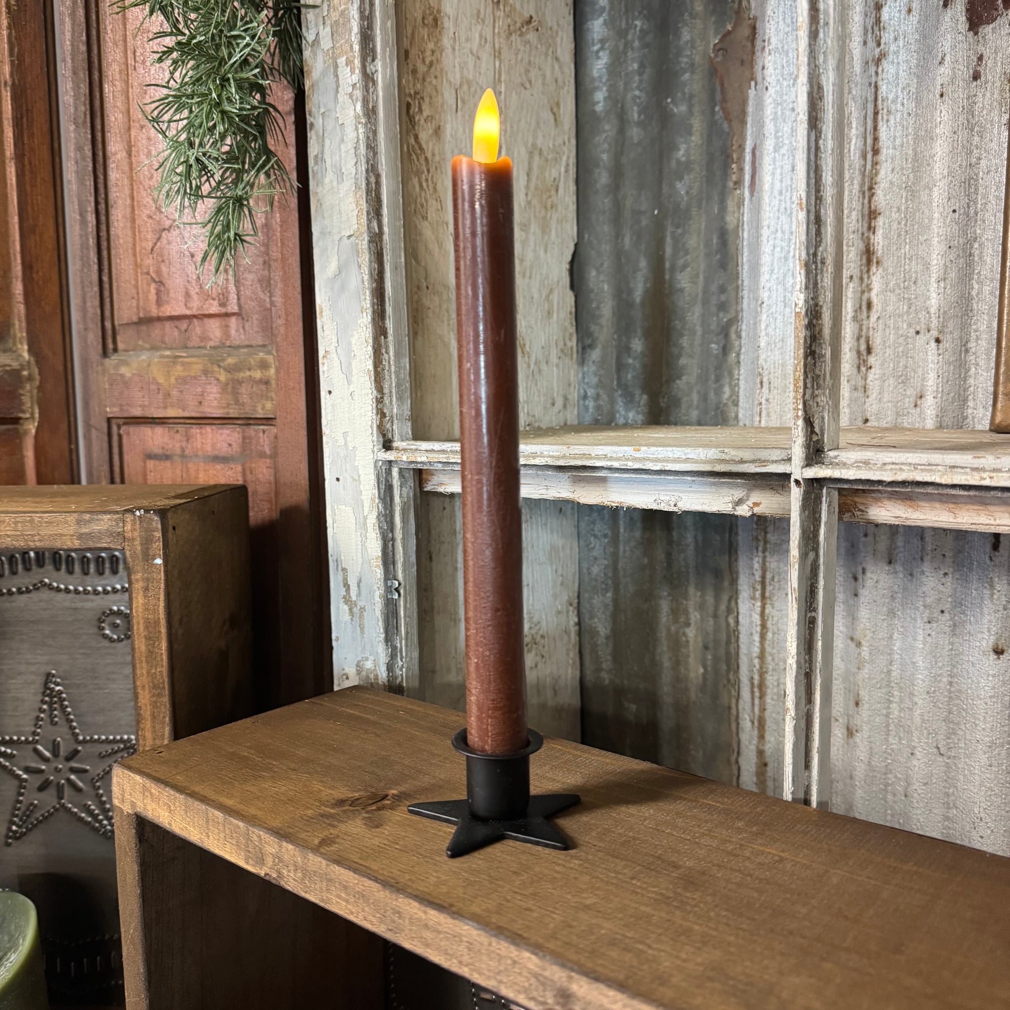 Star Metal Taper Candle Holder