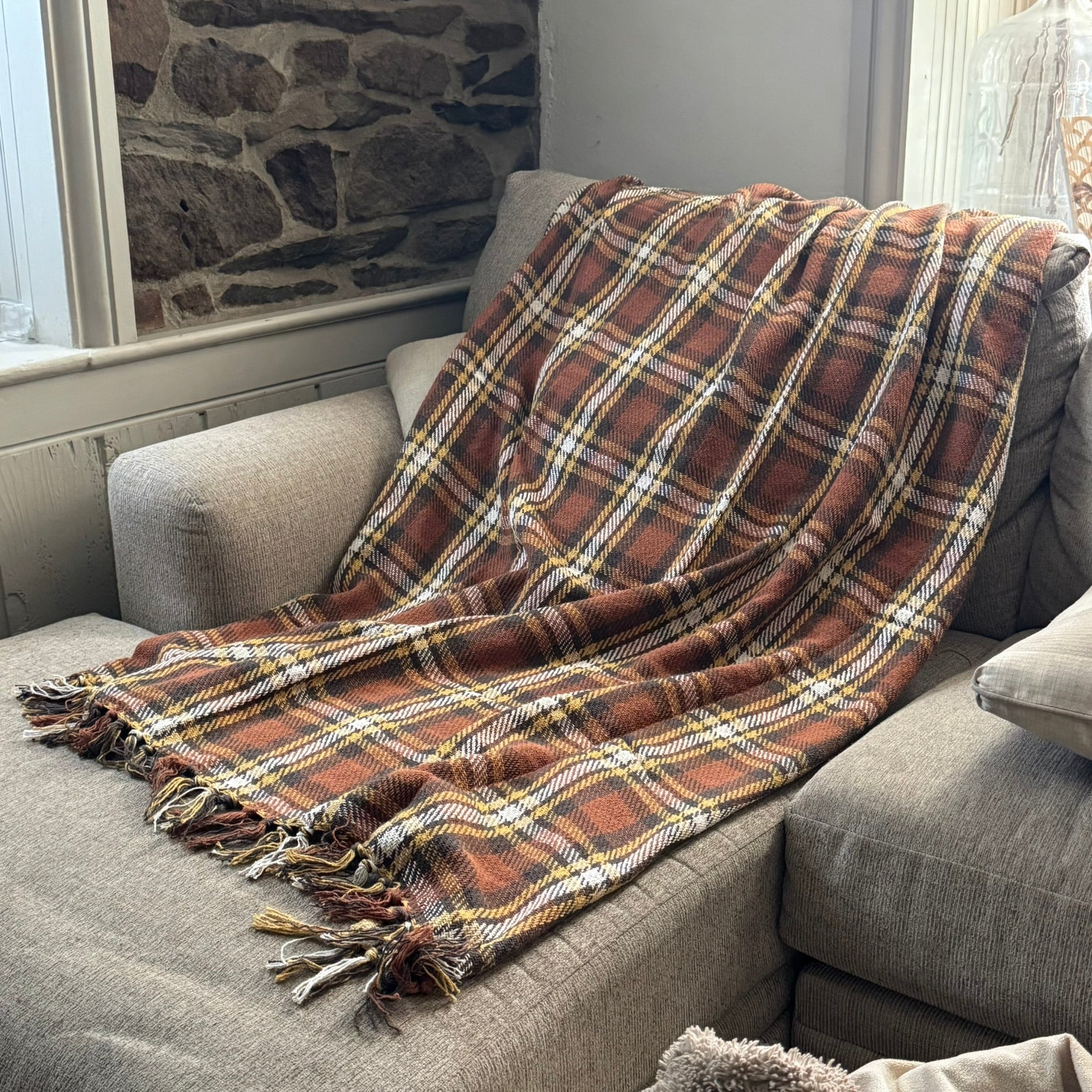 Plaid Fall Throw Blanket