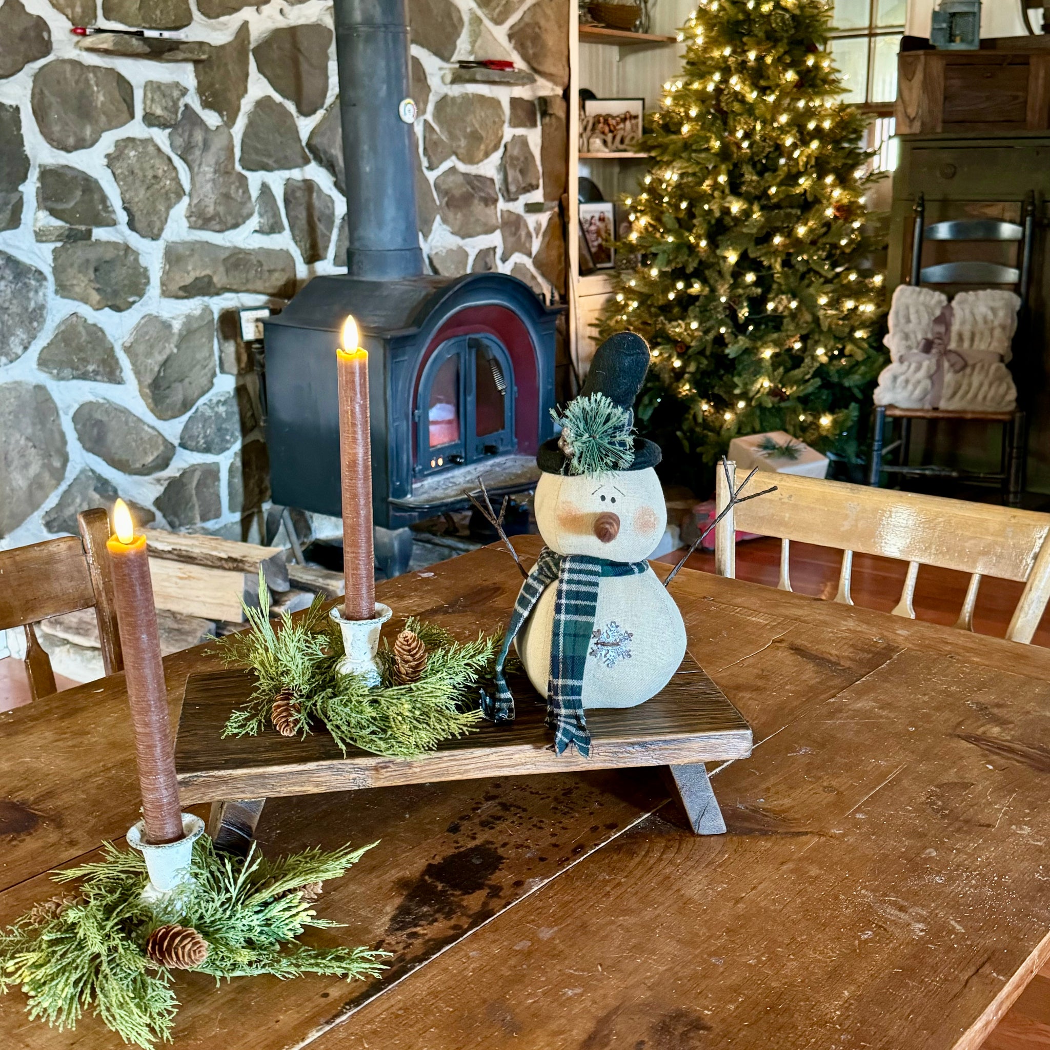 Rustic Brown Table Riser - FREE Candle Ring Included - Limited Time!