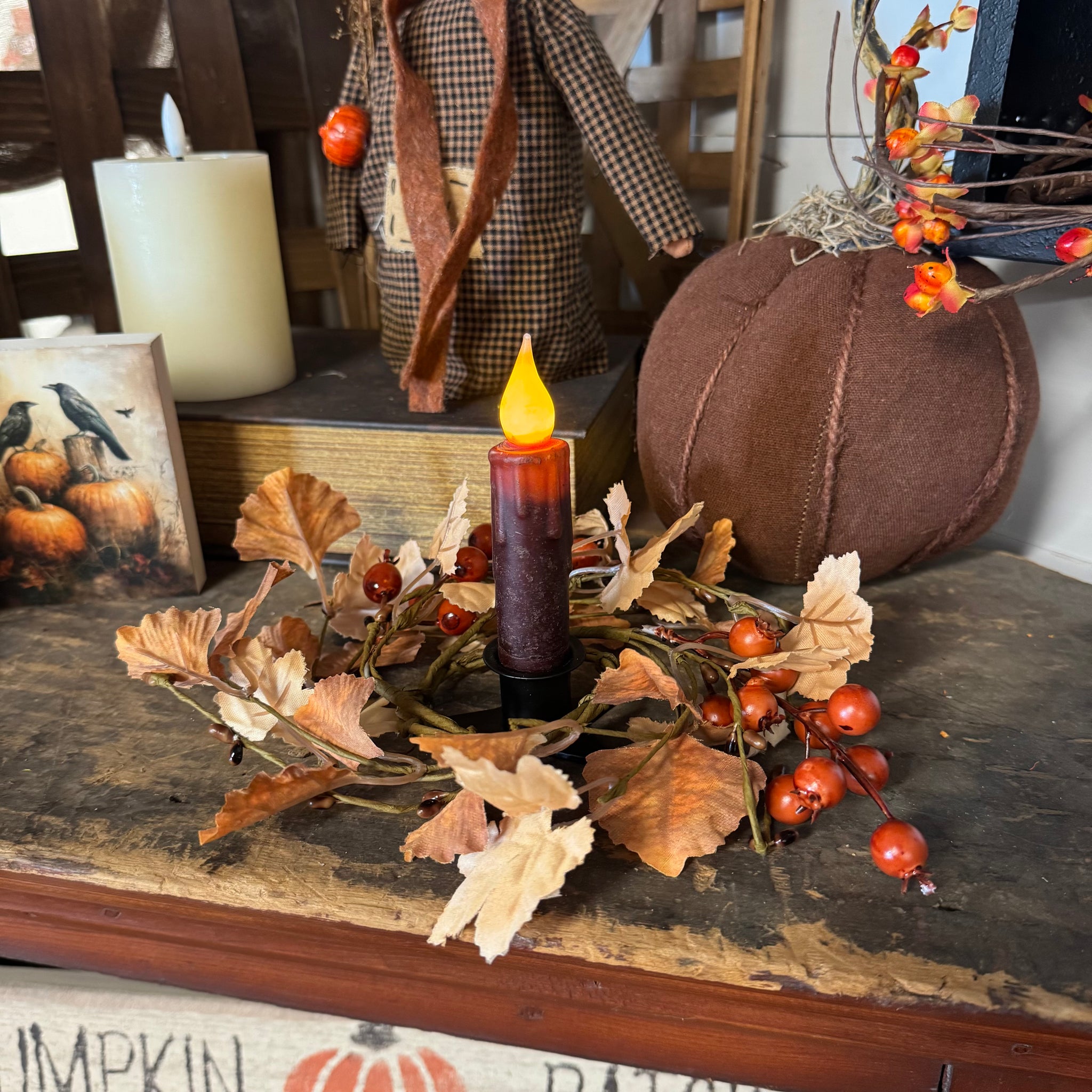 Weathered Gingko Candle Ring