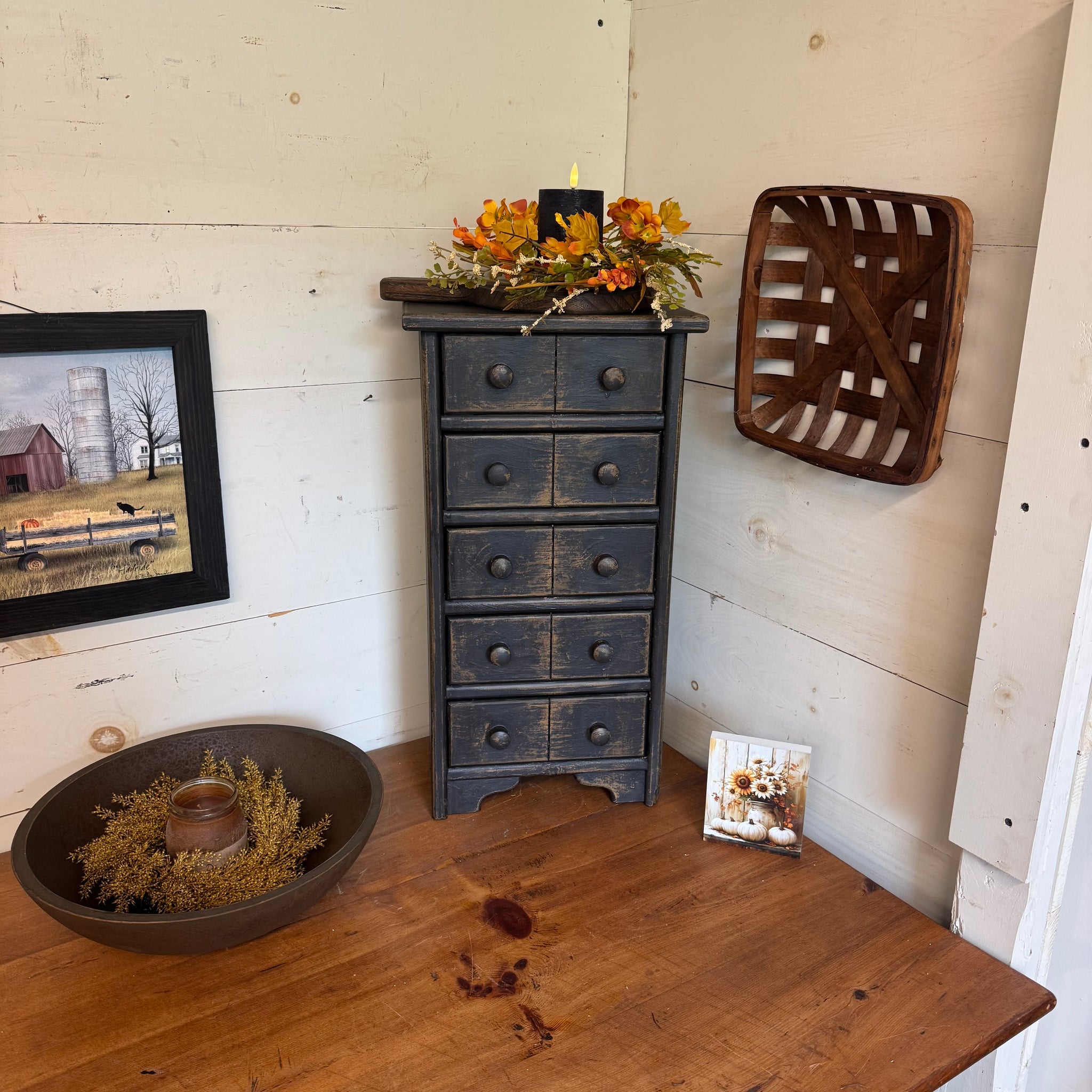 Mercantile Drawer Cabinet - Primitive Black
