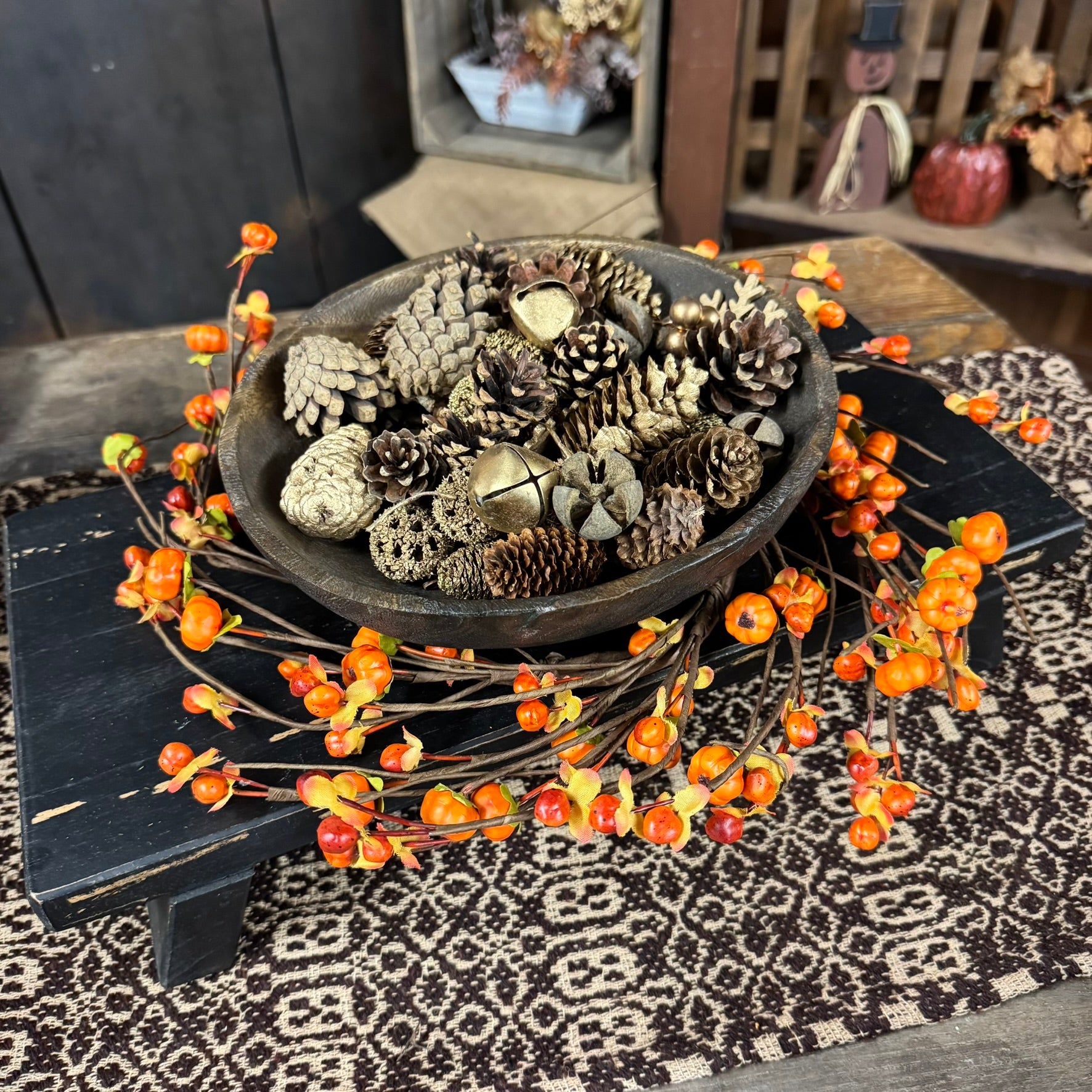 Bittersweet Pumpkin Candle Ring - 6.5"