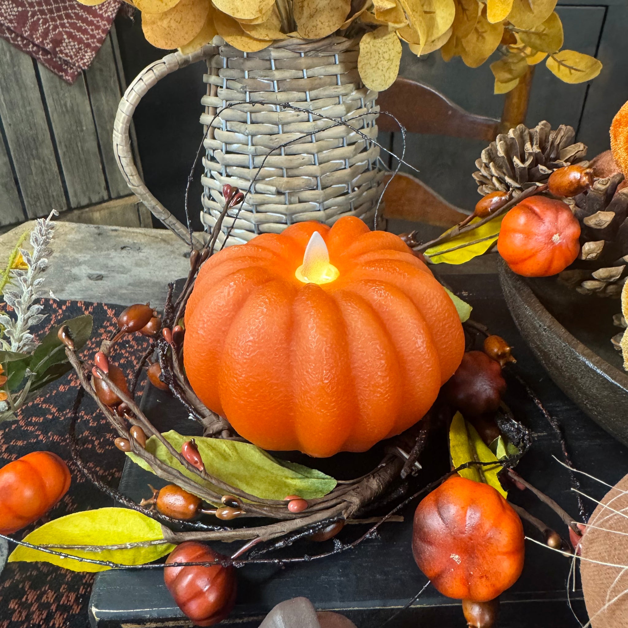 Moving Flame Pumpkin Candle