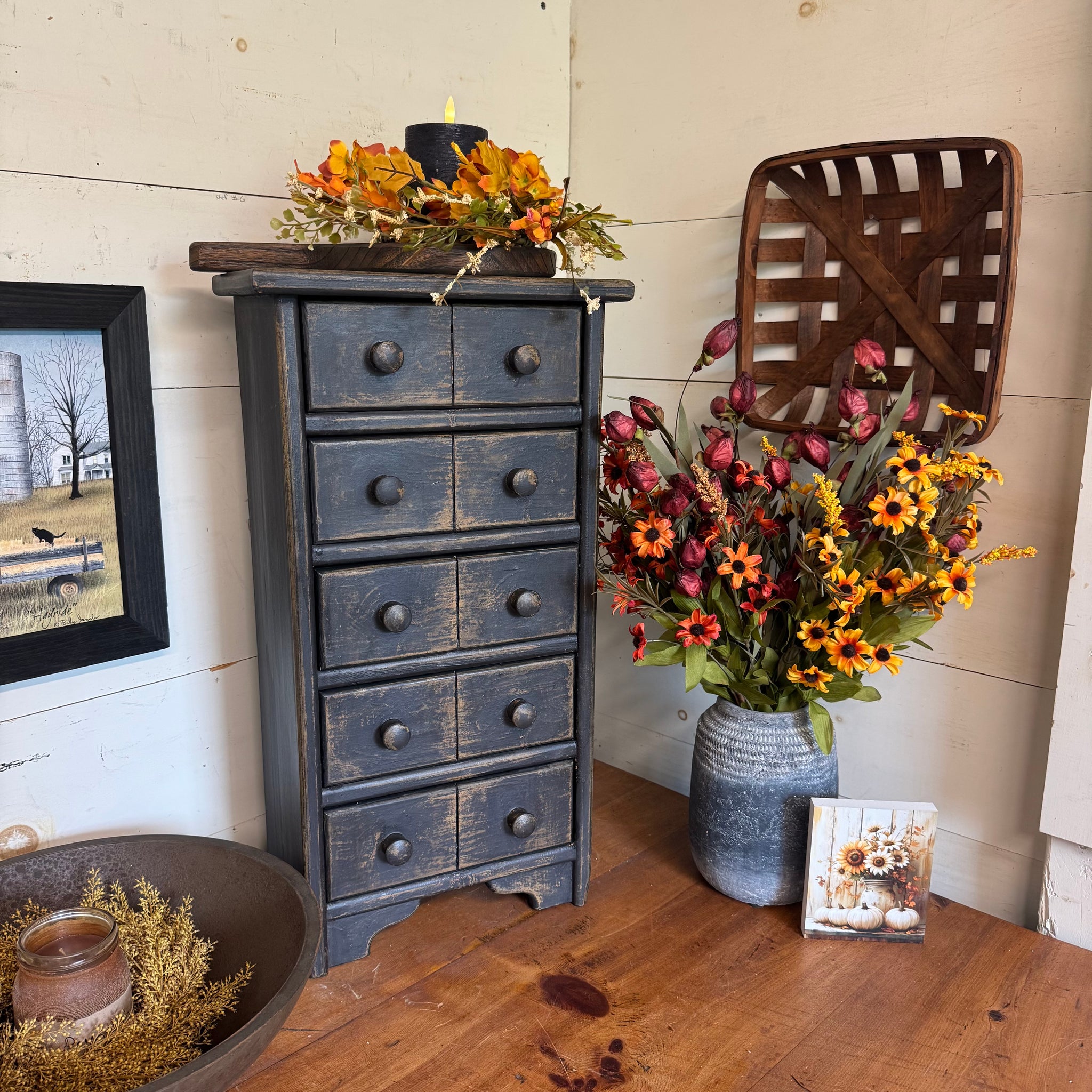 Mercantile Drawer Cabinet - Primitive Black
