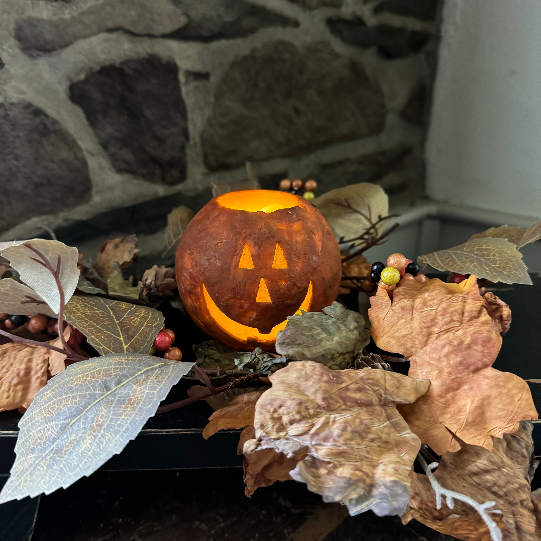 Round Jack O'Lantern Flameless Candle - Small