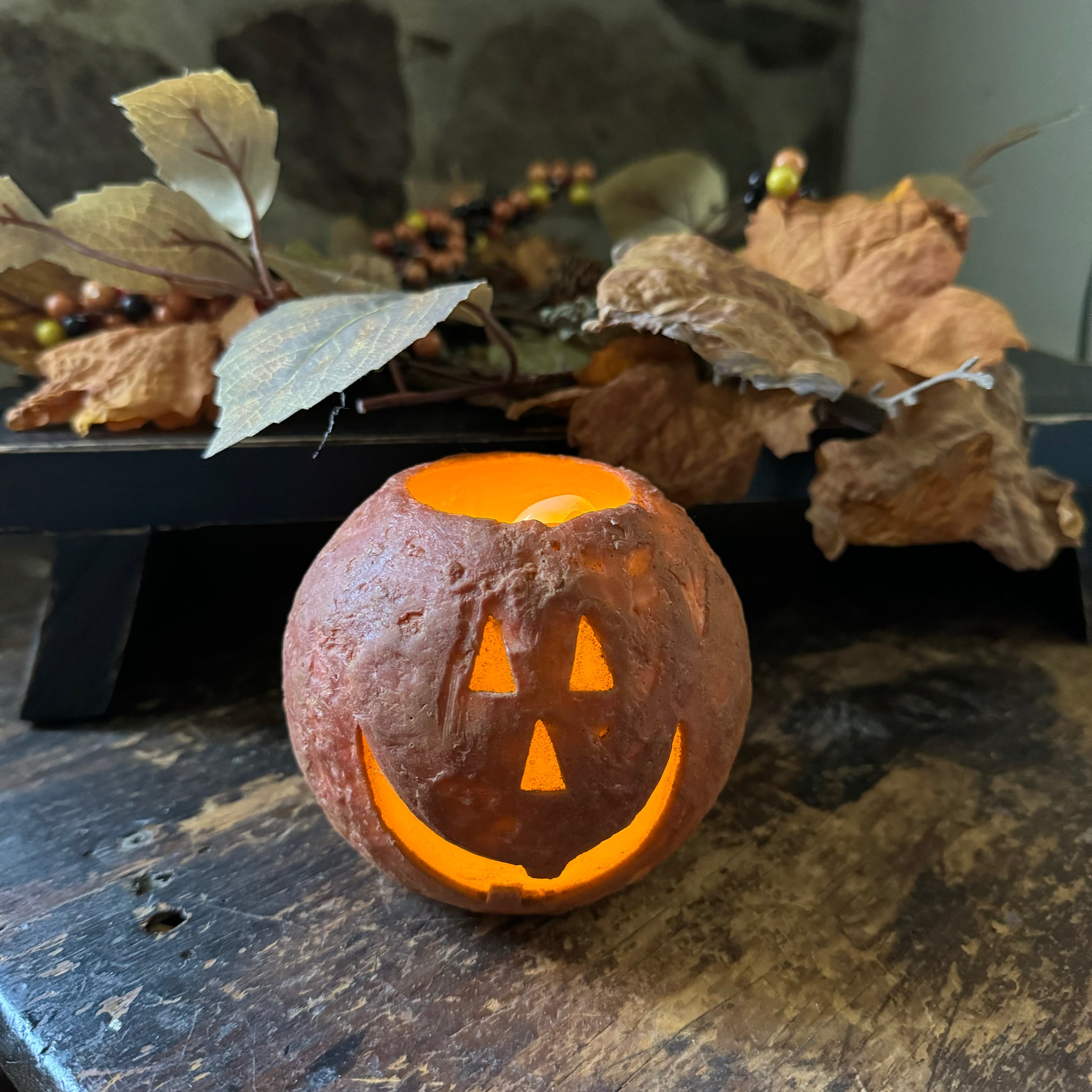Round Jack O'Lantern Flameless Candle - Small