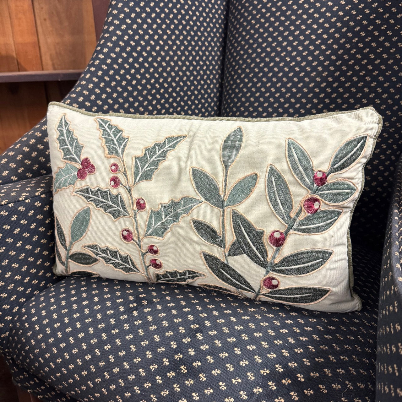 Olde Holly Christmas Pillow
