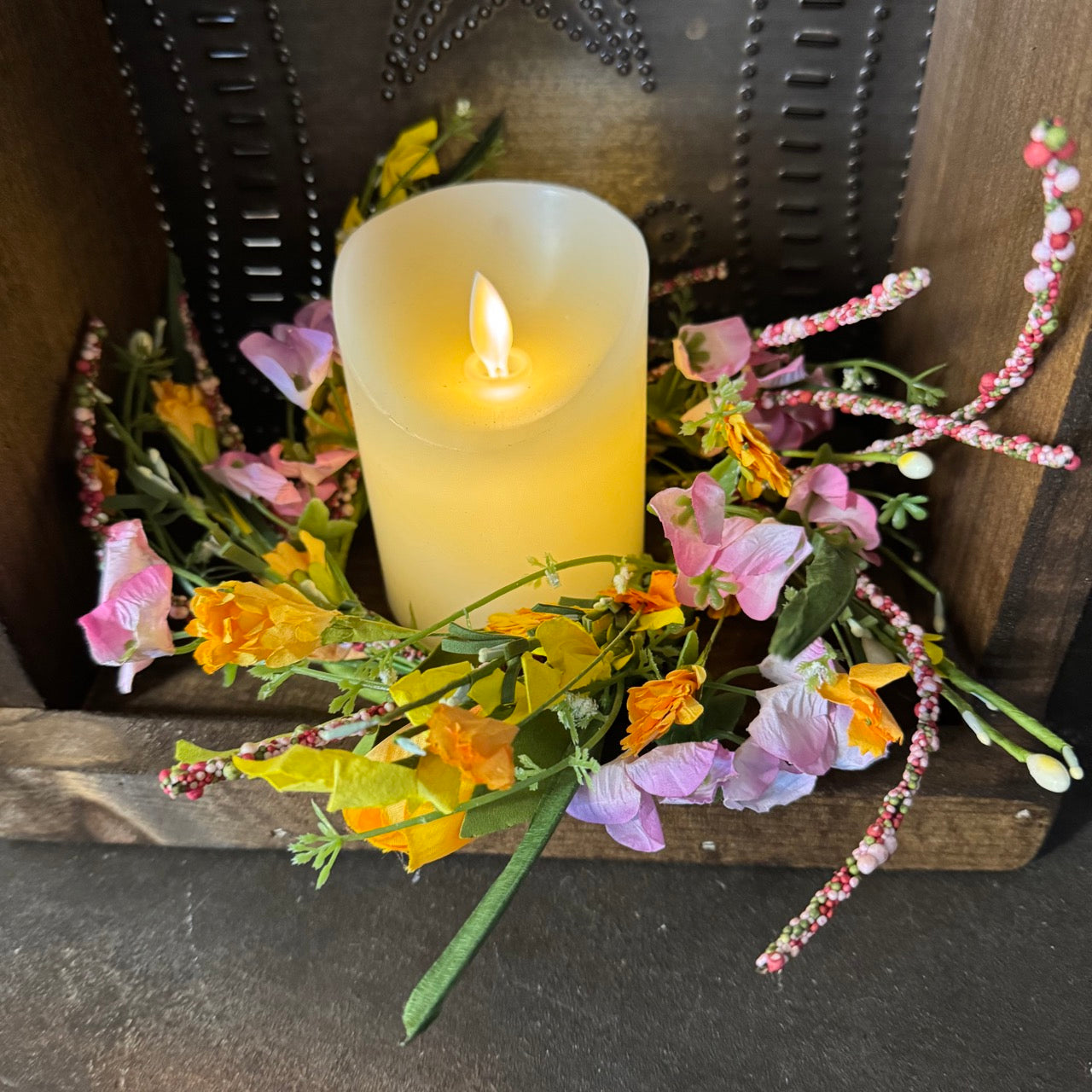 Spring Flower Garden Candle Ring