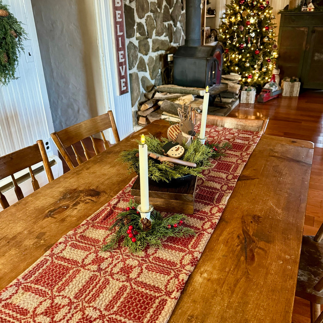 Primitive Winter Table Runner