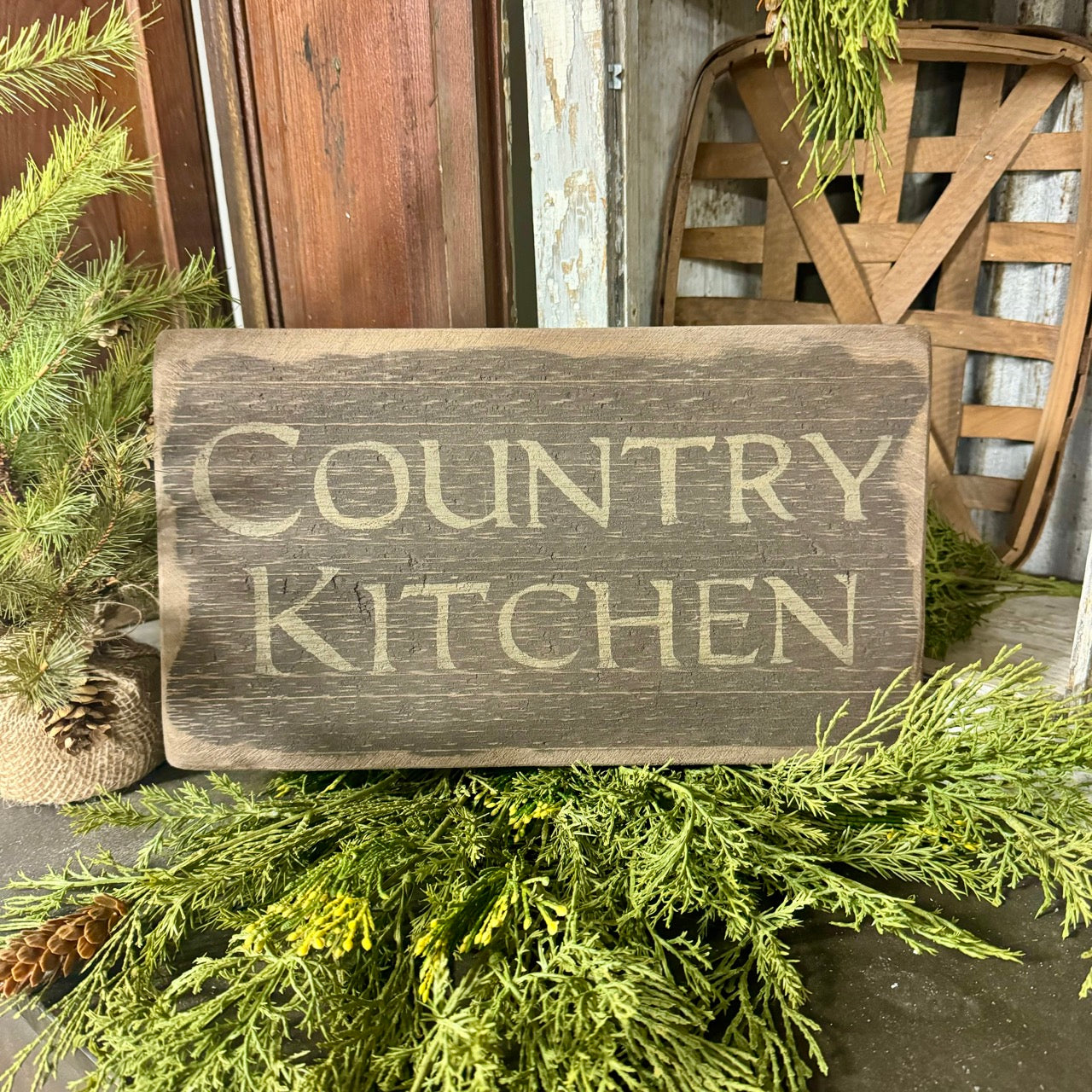 Country Kitchen - Wooden Sign