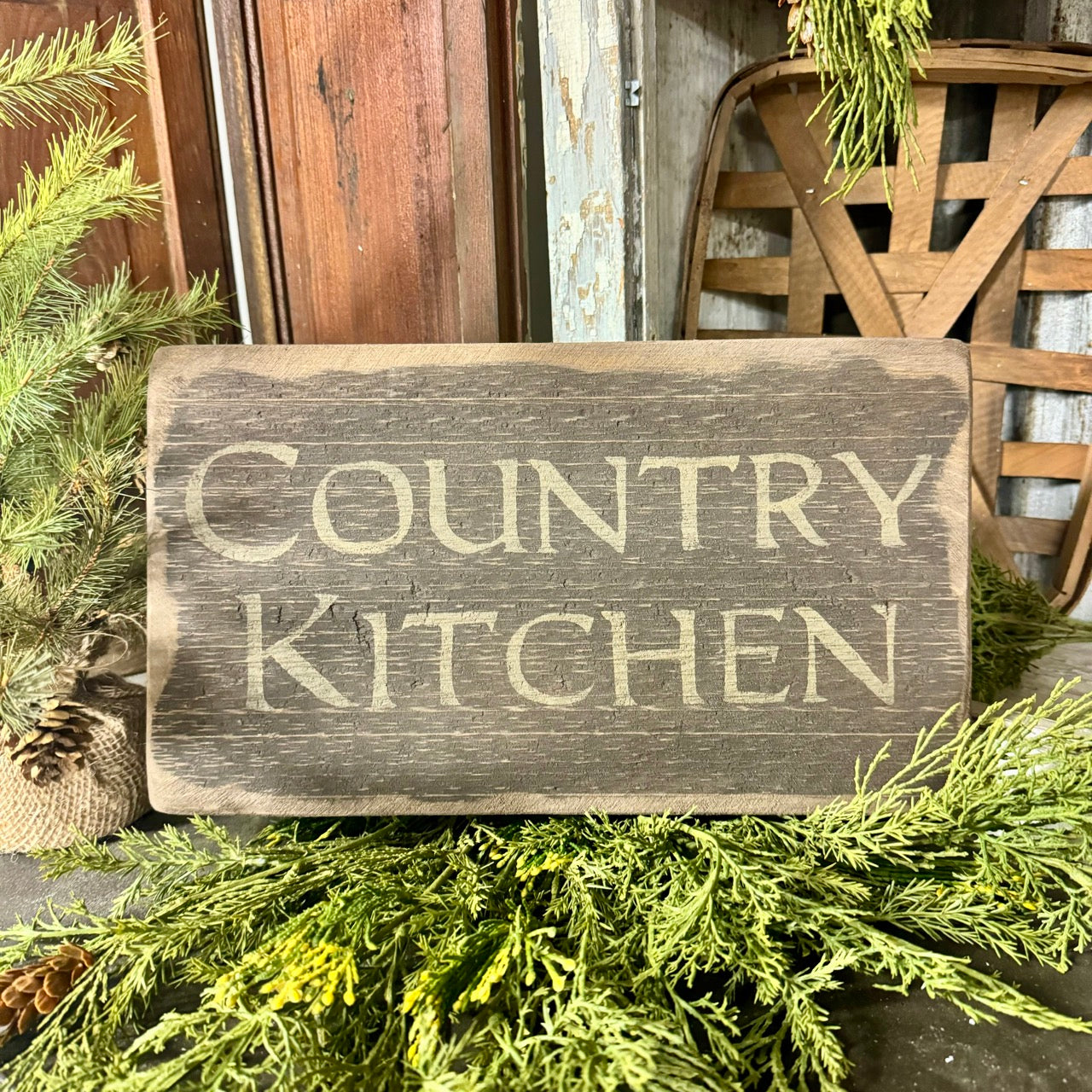 Country Kitchen - Wooden Sign