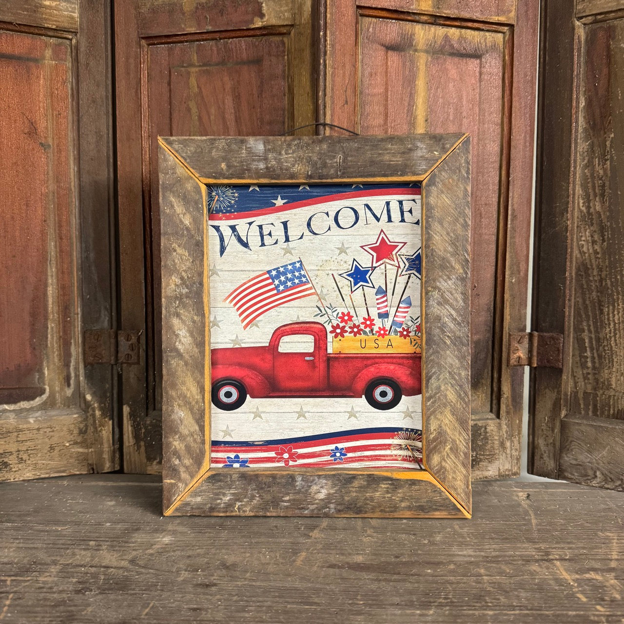 Welcome Fireworks Truck - Wooden Frame Picture