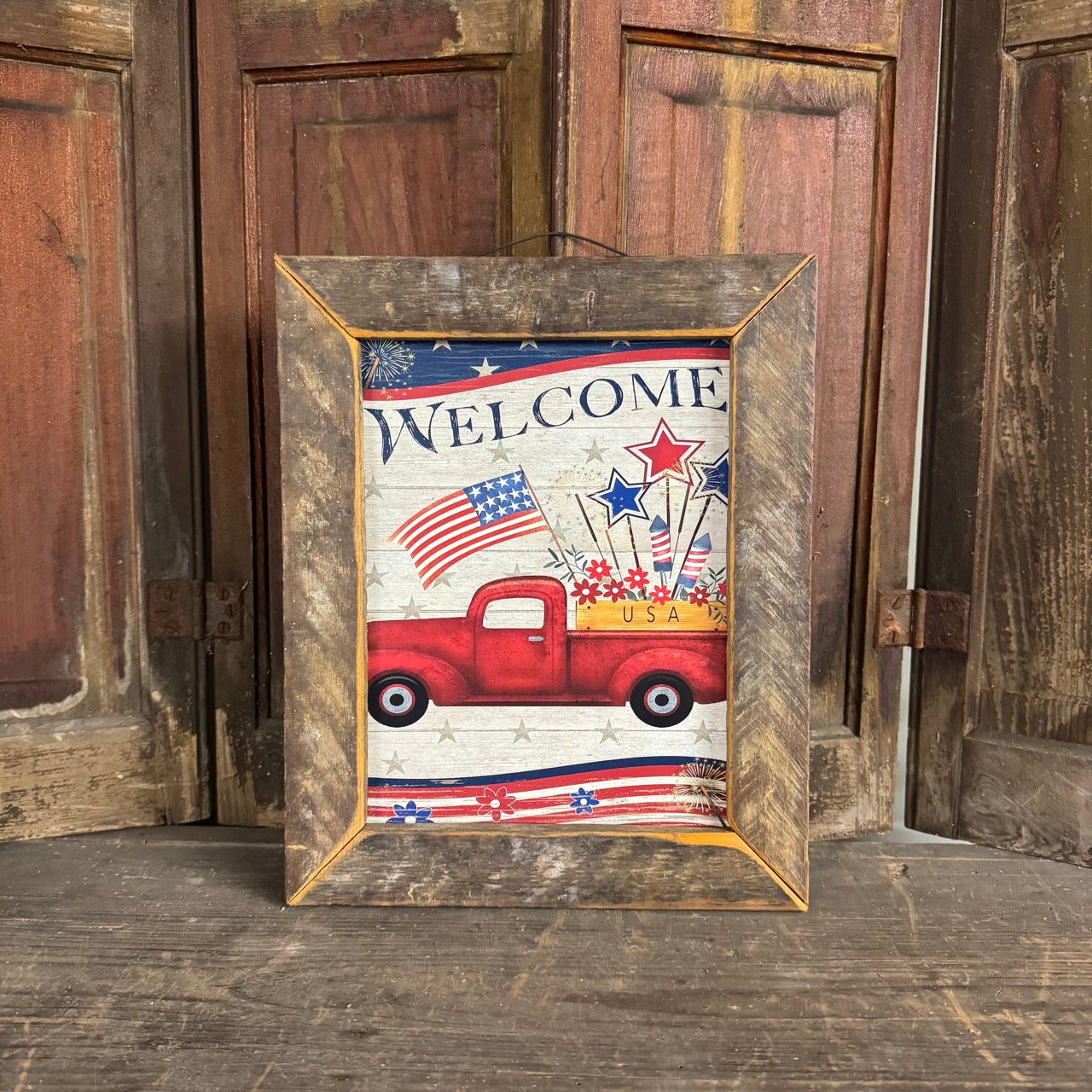 Welcome Fireworks Truck - Wooden Frame Picture