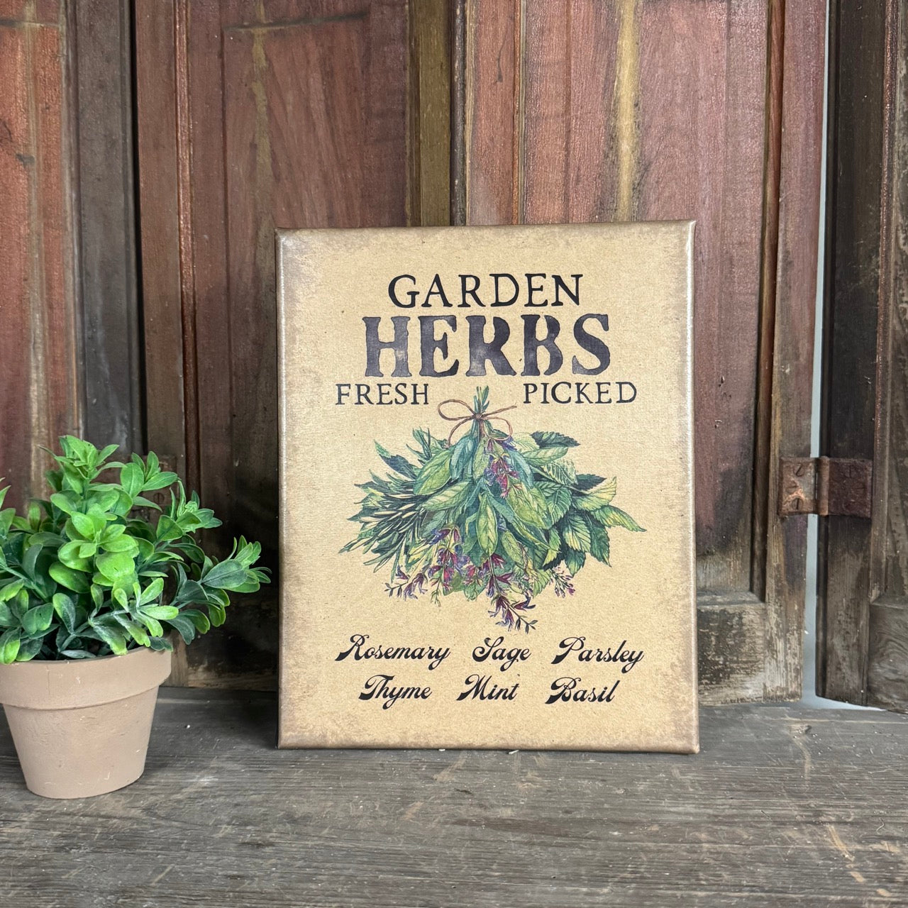 Garden Herbs - Canvas Sign