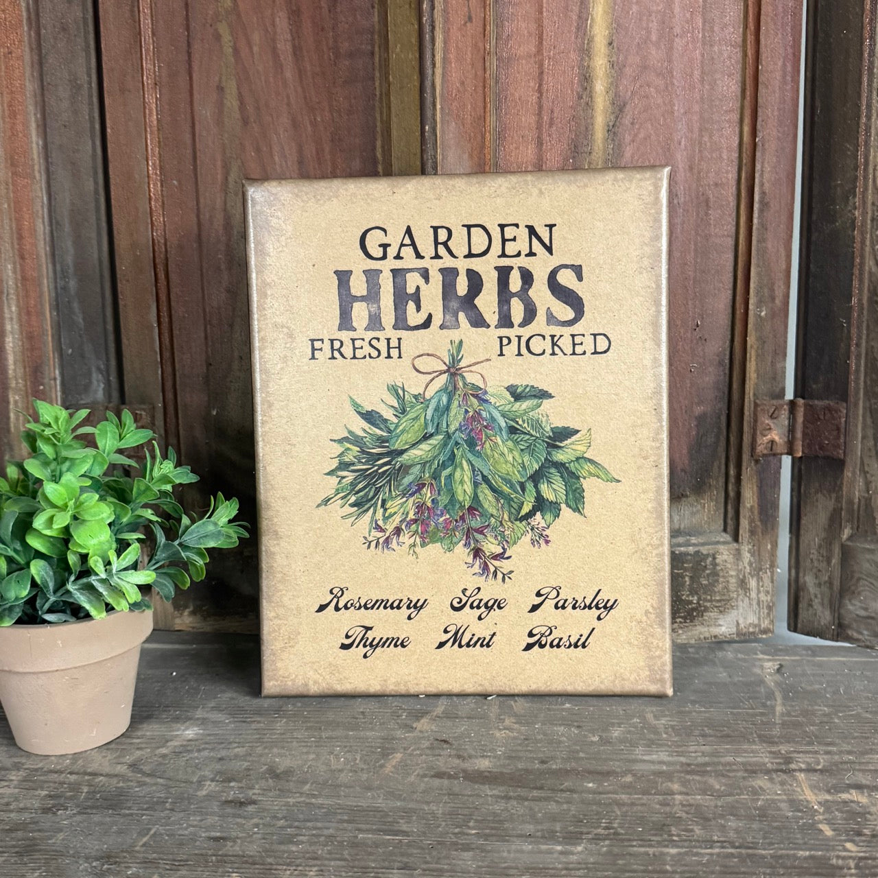 Garden Herbs - Canvas Sign