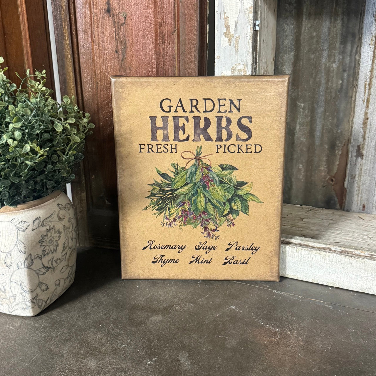 Garden Herbs - Canvas Sign