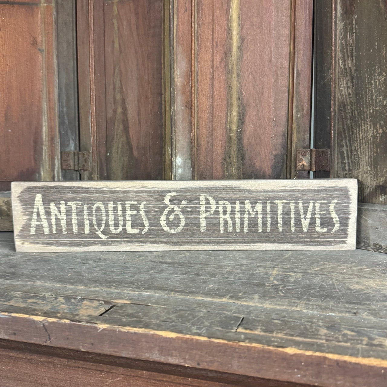 Antiques & Primitives Wooden Sign