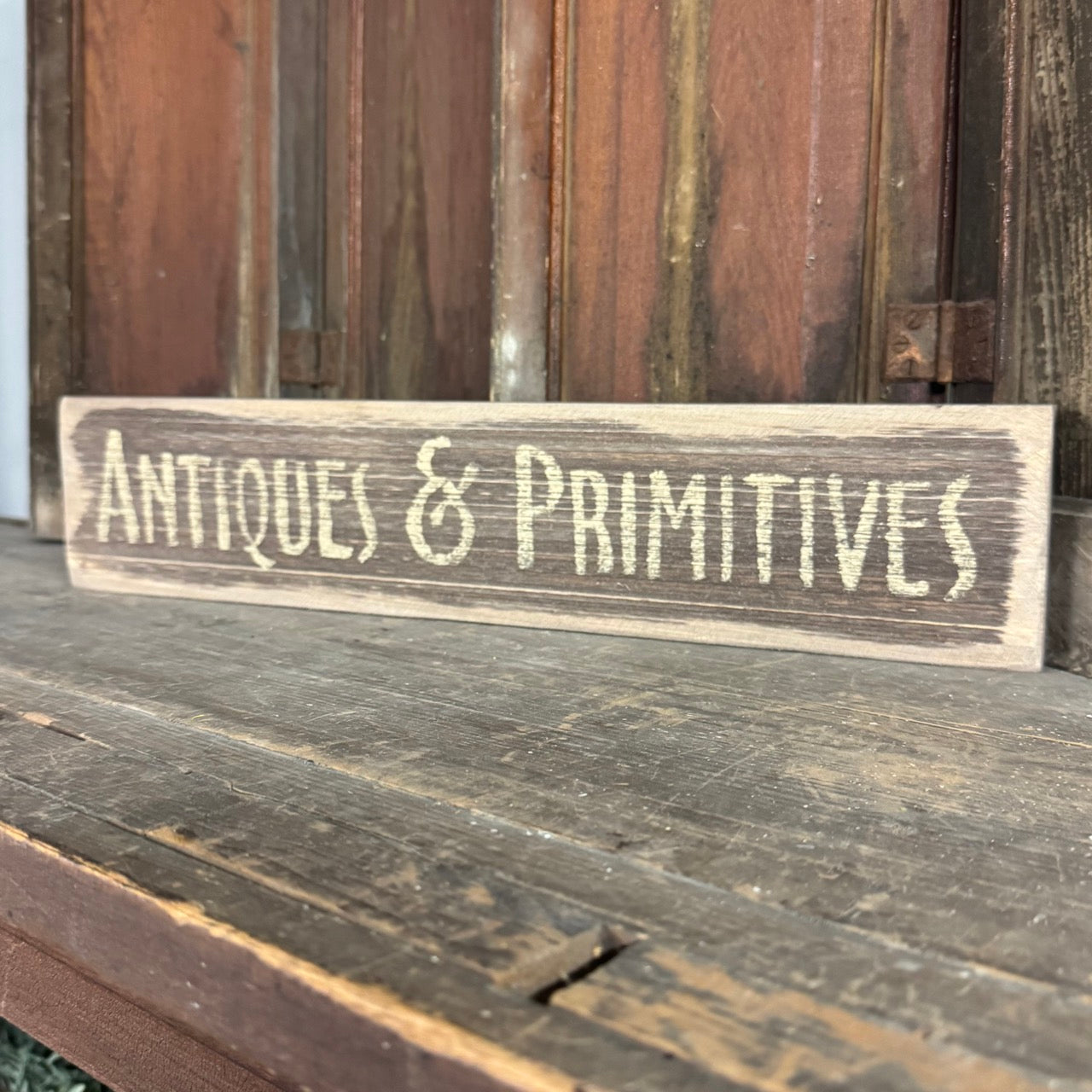 Antiques & Primitives Wooden Sign