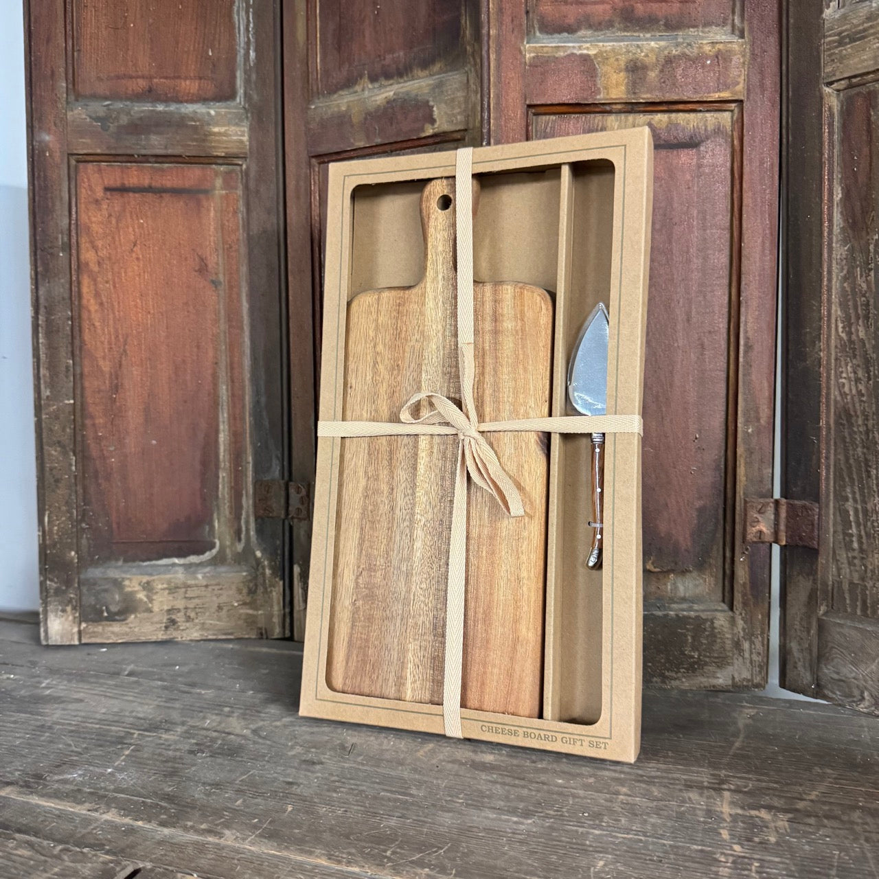 Wood Cheese Board Set w/Knife