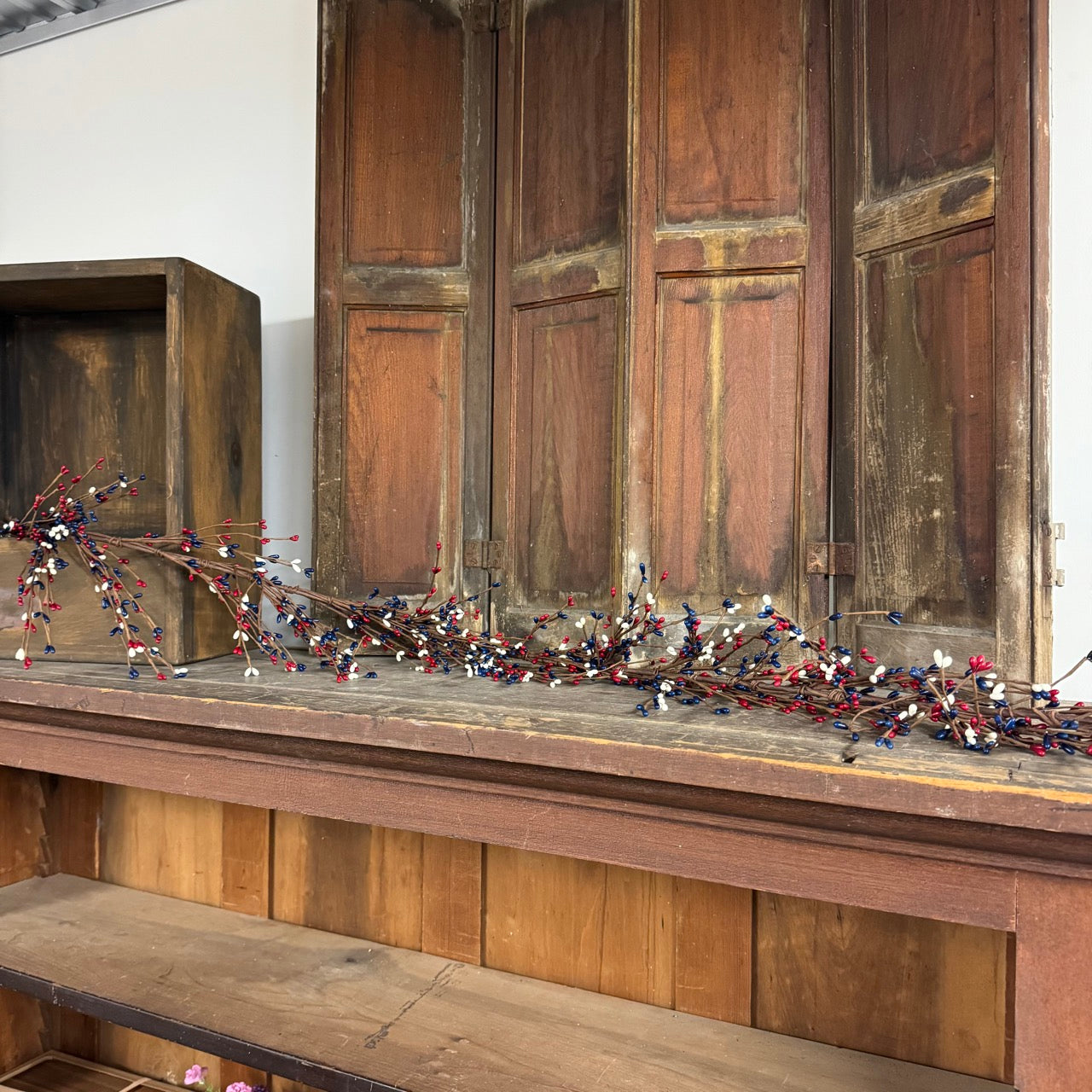 Red White and Blue Berry Garland - 55"