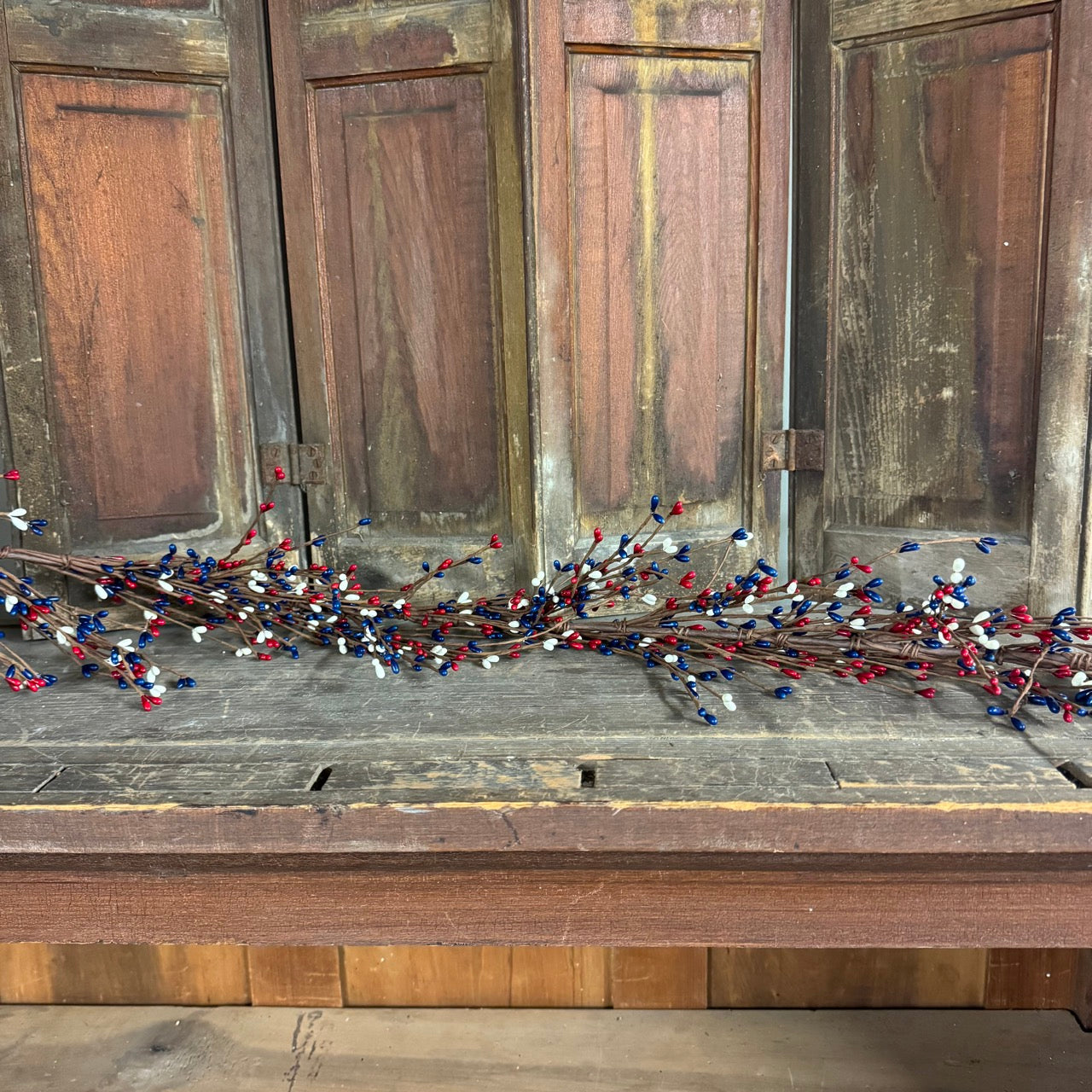 Red White and Blue Berry Garland - 55"